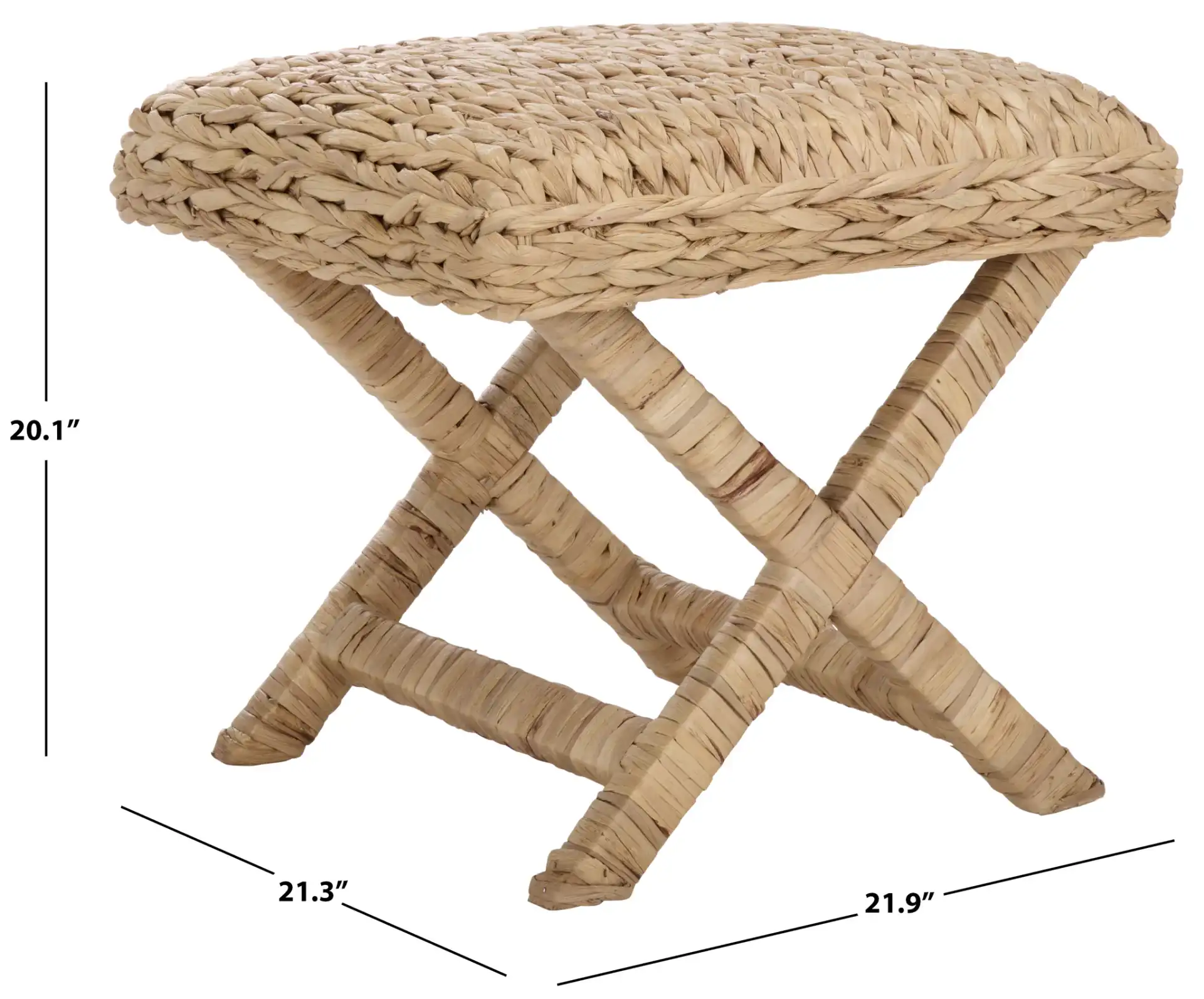 Posey Ottoman in Natural, detail view