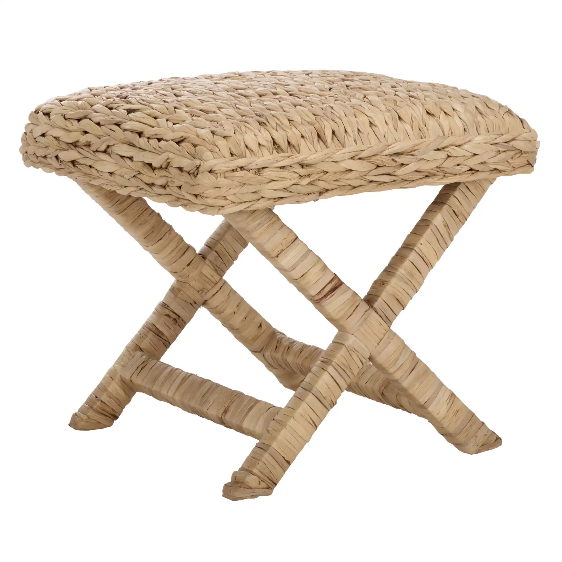 Posey Ottoman in Natural, detail view