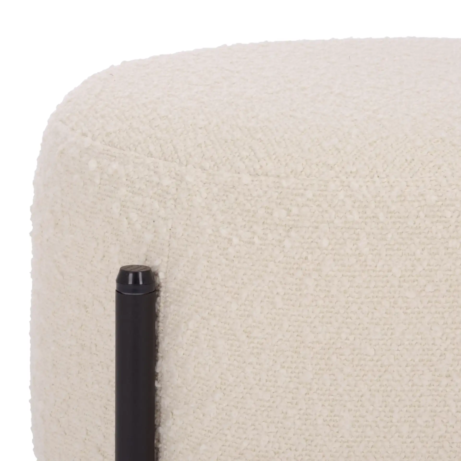 Crius Ottoman in Cream / Black in a styled room