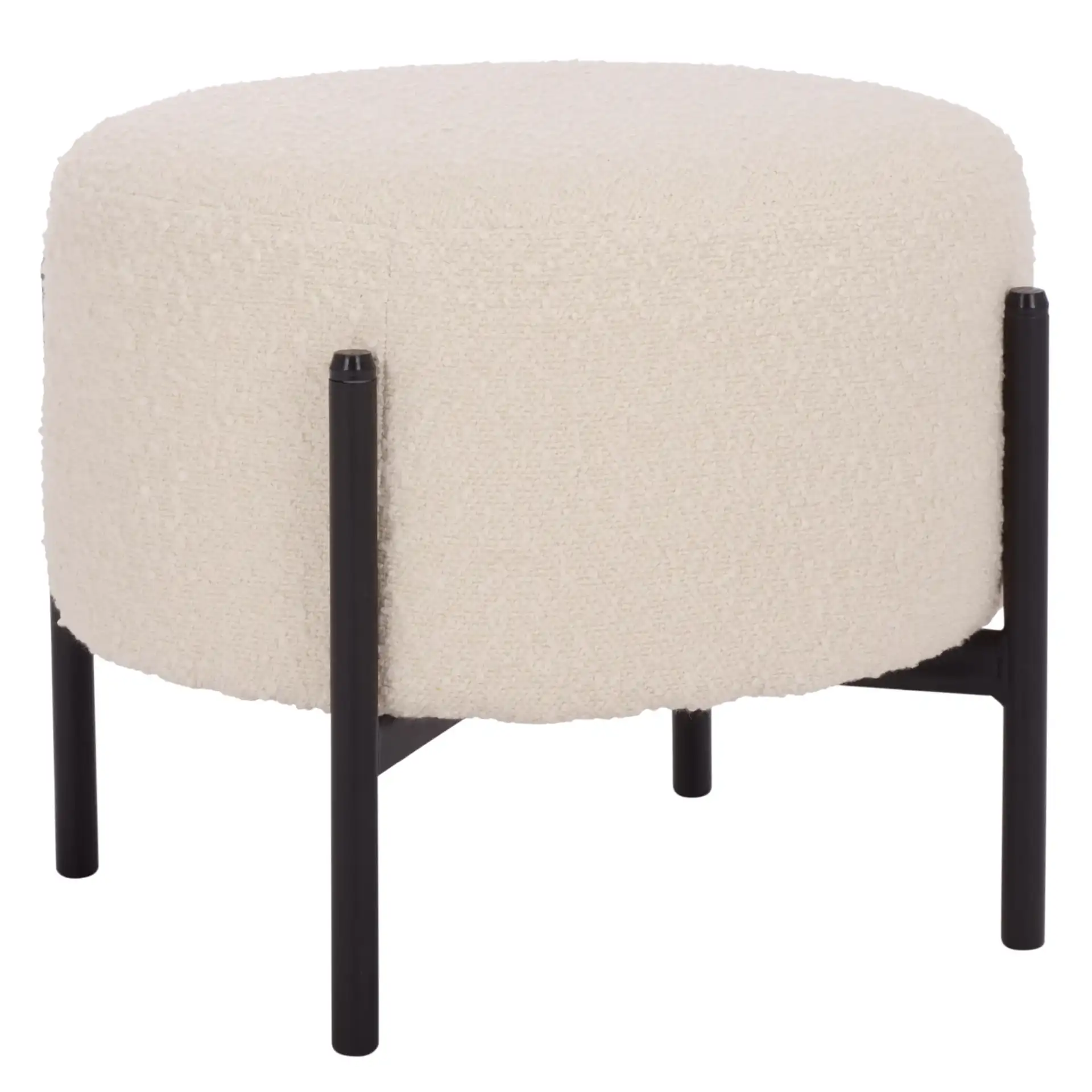 Crius Ottoman in Cream / Black, detail view