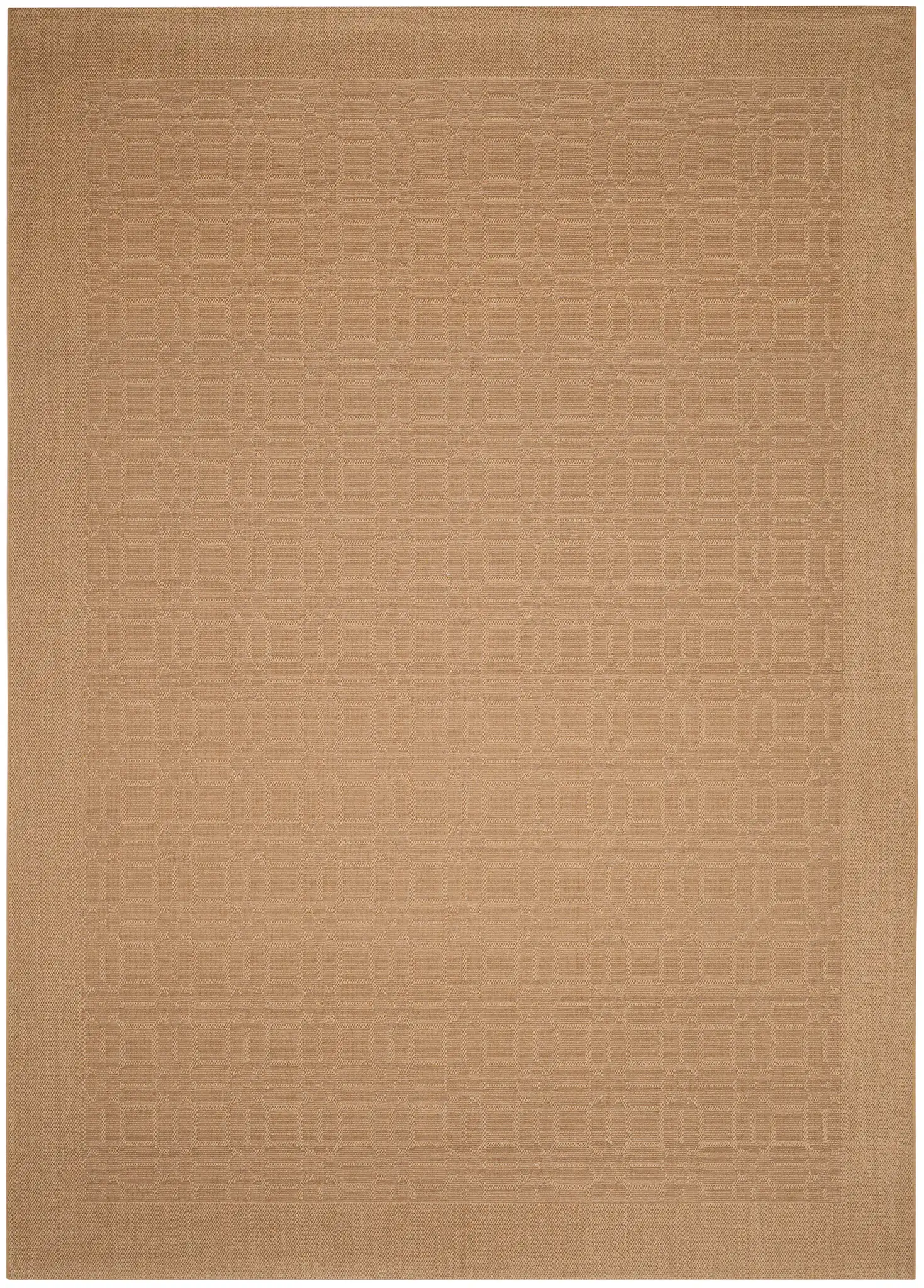 Palm Beach Grid Border Rug in Maize