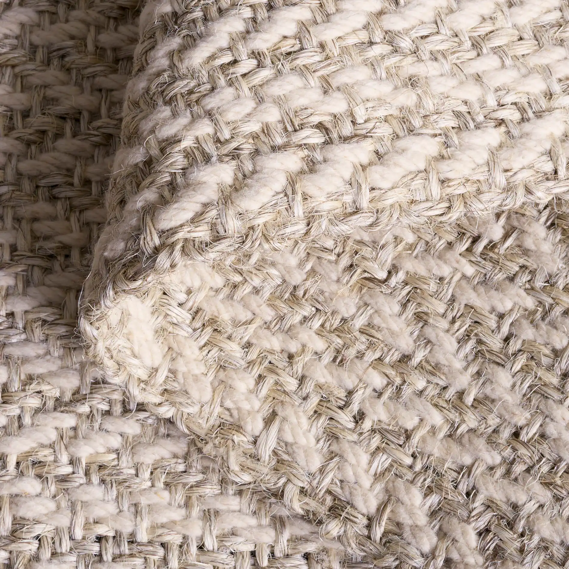 Tulum Herringbone Rug in Ivory / Gray in a styled room