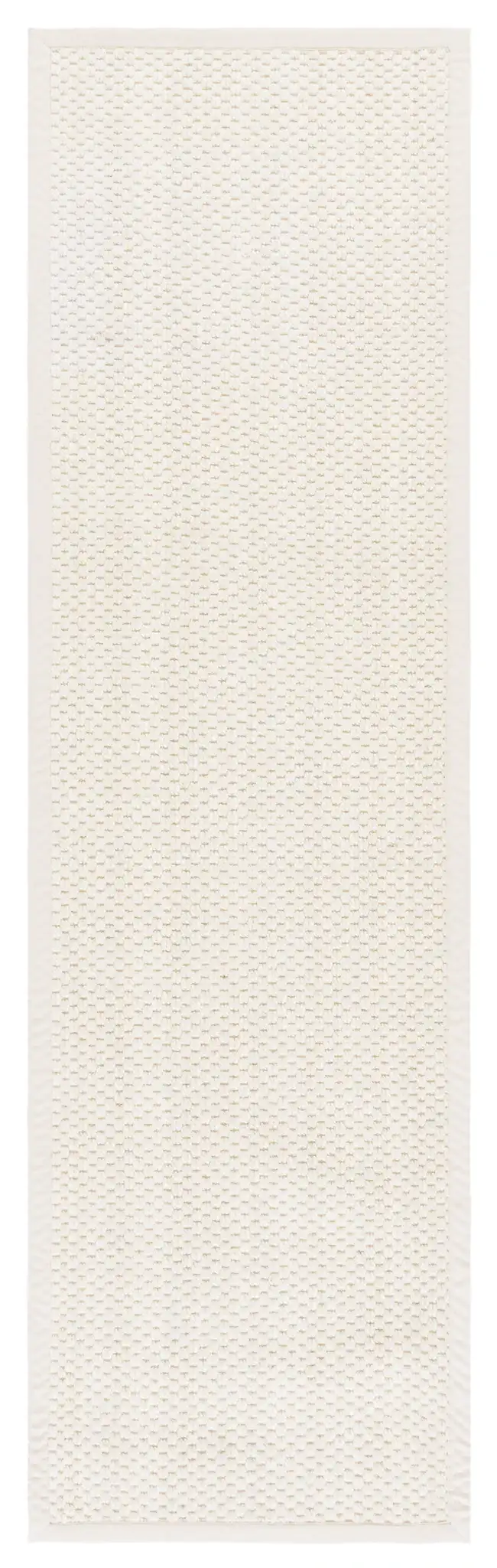 Palm Beach Basketweave Border Wool Rug in Ivory