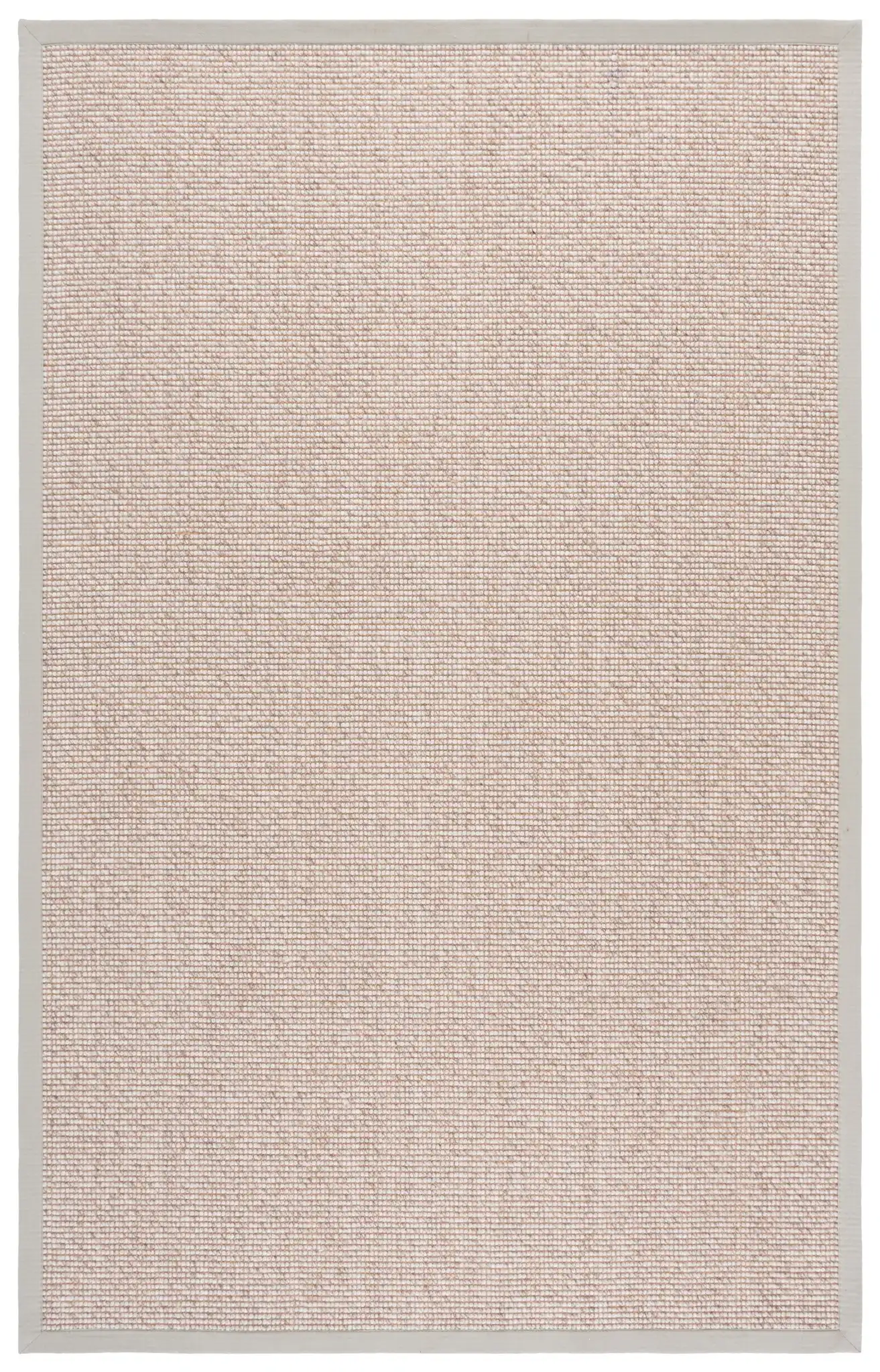 Seaside Bordered Wool Rug in Gray / Ivory