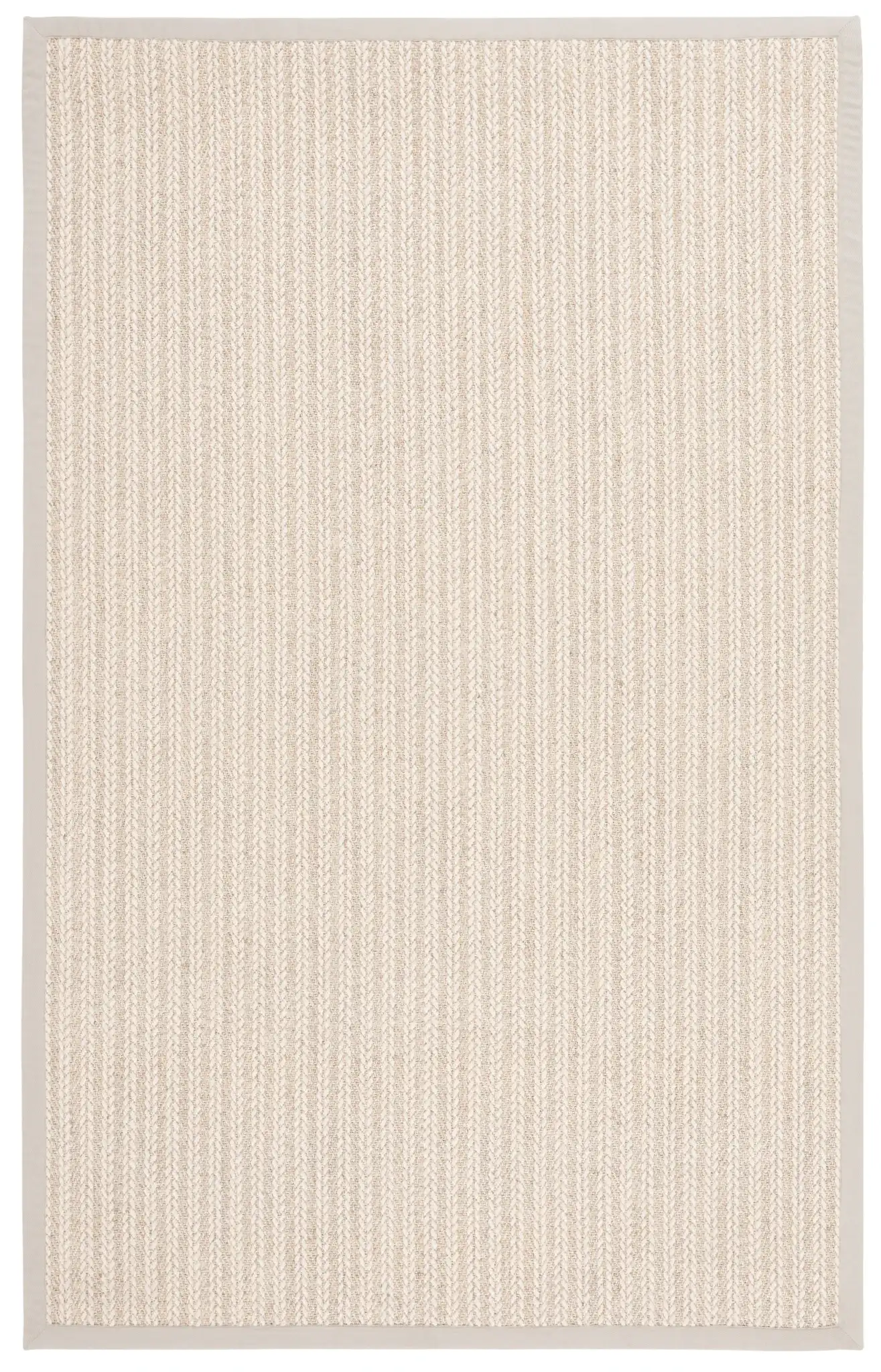 Palm Beach Ribbed Bordered Rug in Ivory