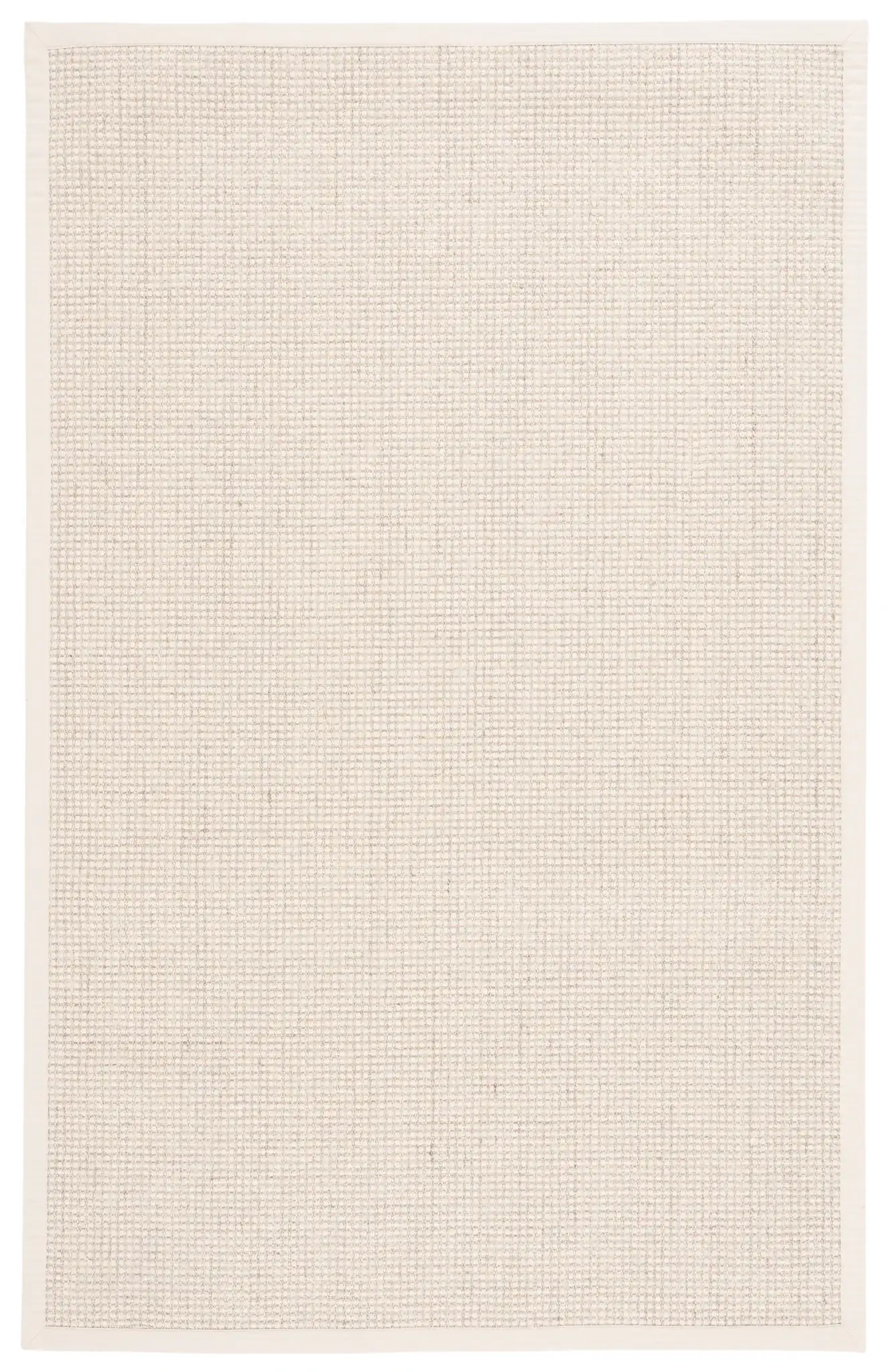 Palm Beach Grid Weave Bordered Rug in Ivory