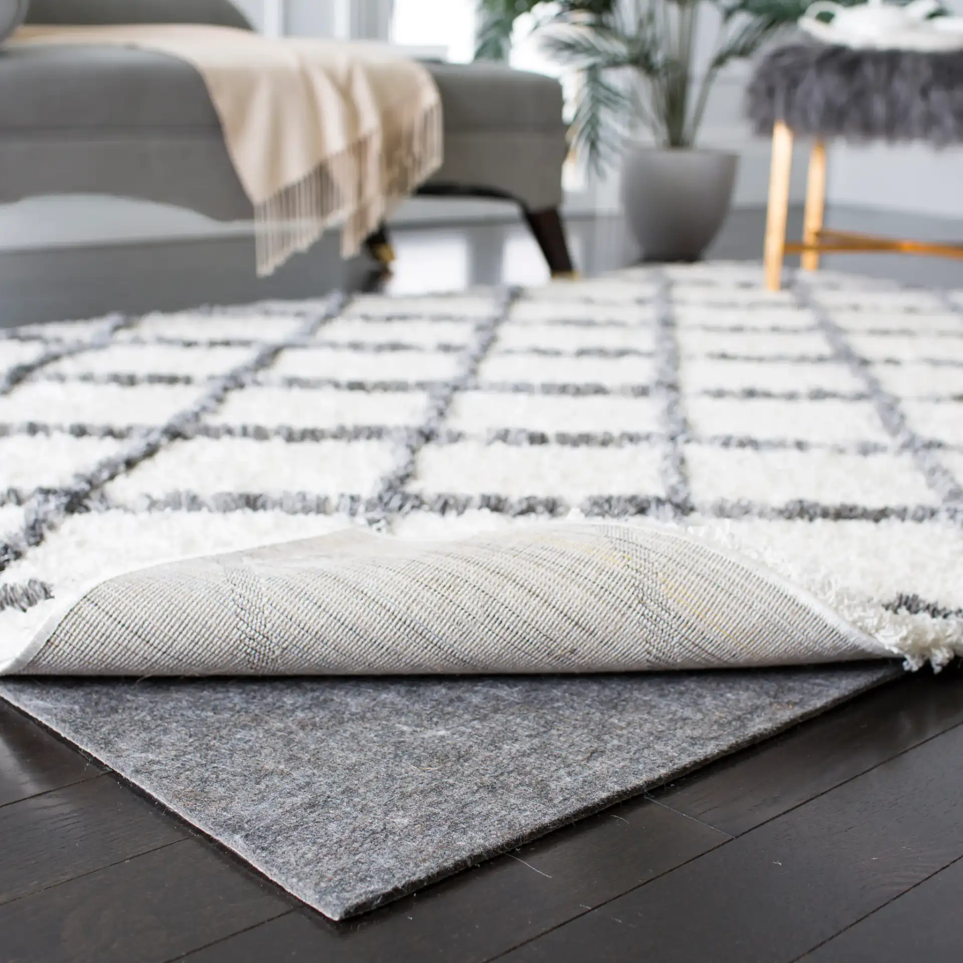 Dura Solid Rug Pad in Gray