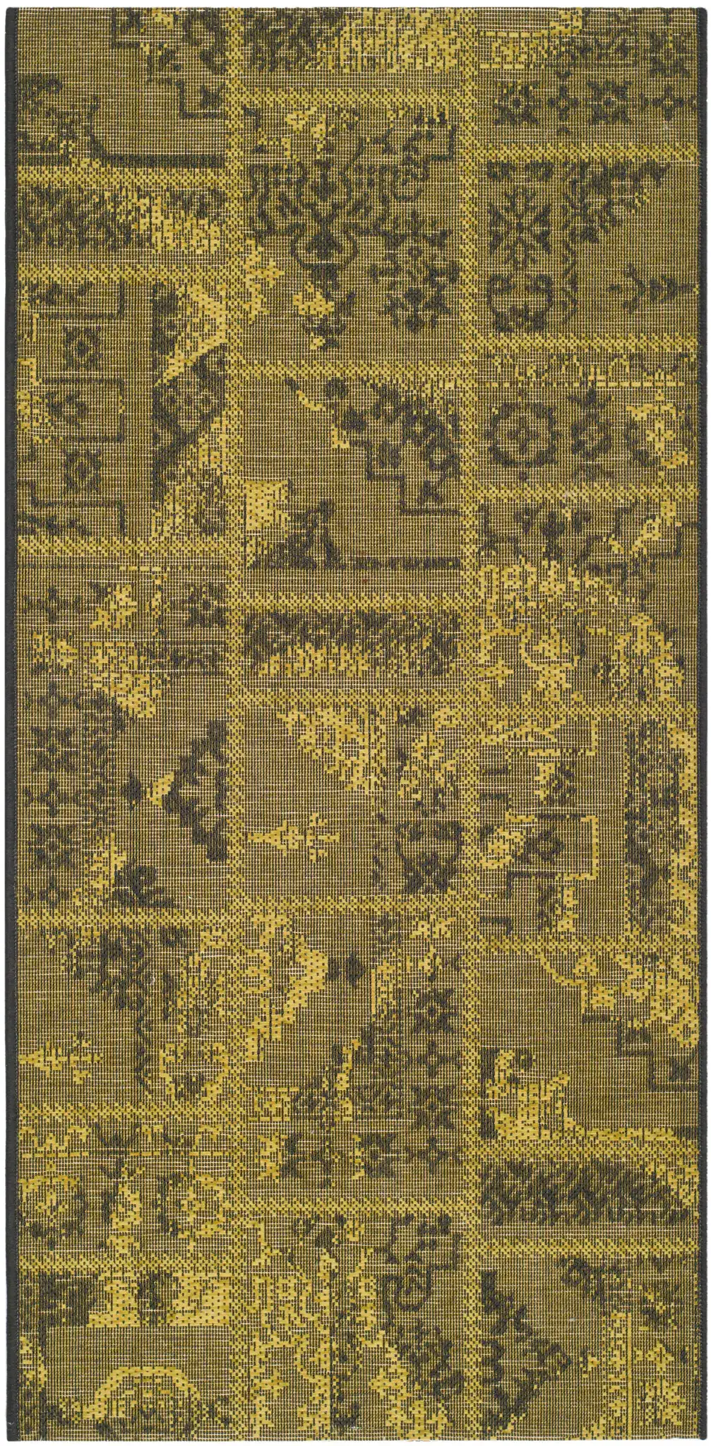 Palazzo Patchwork Rug in Black / Green