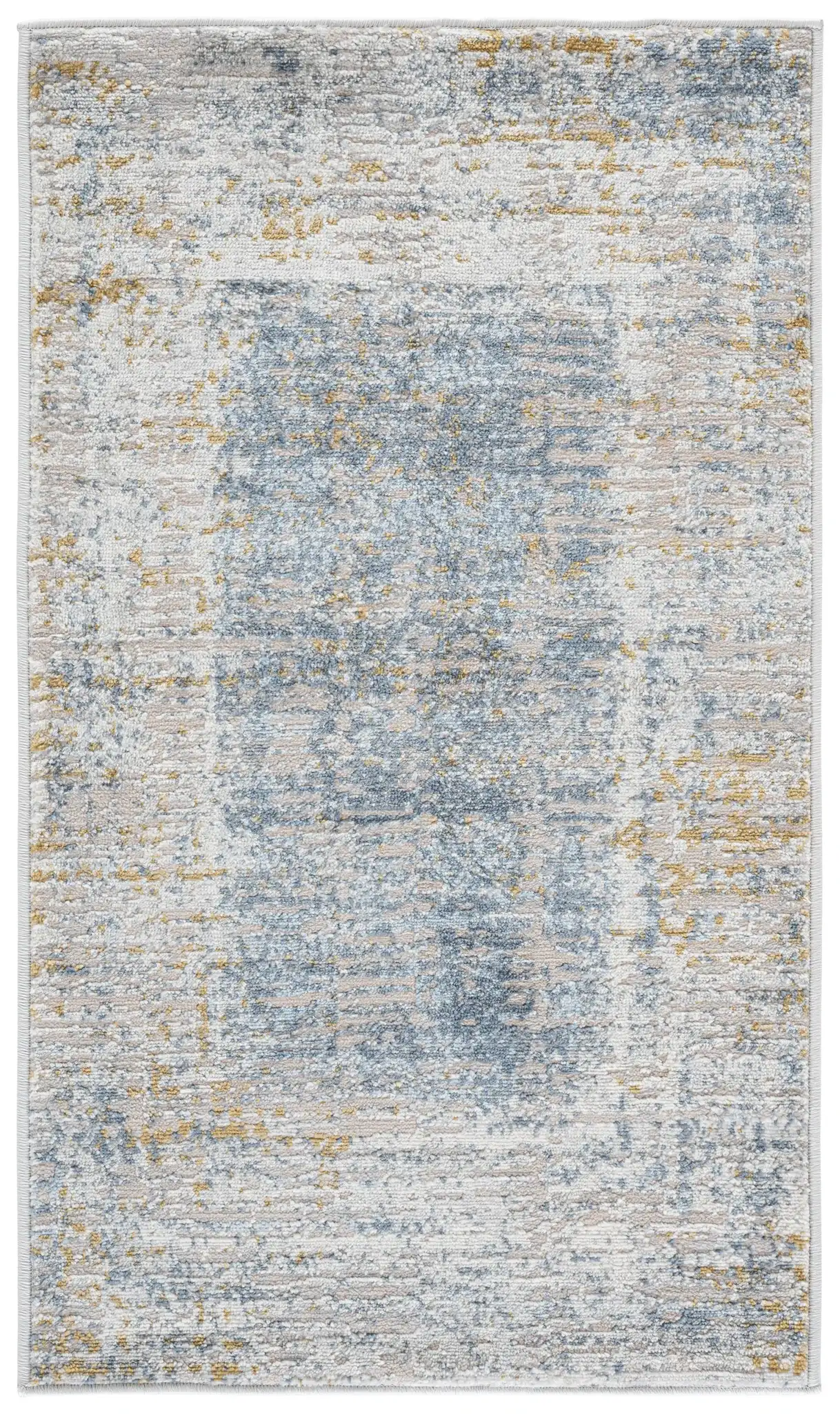 Palma Abstract Panel Rug in Beige / Light Blue