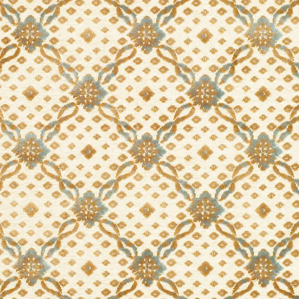 Paradise Floral Lattice Rug in Cream in a styled room