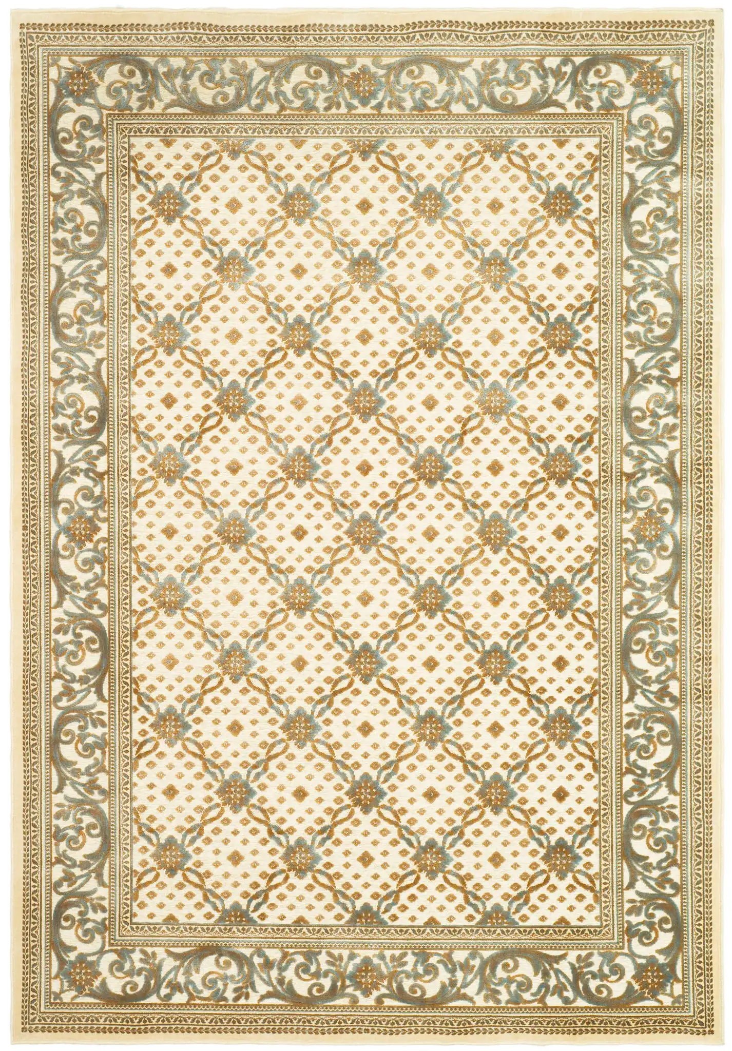 Paradise Floral Lattice Rug in Cream