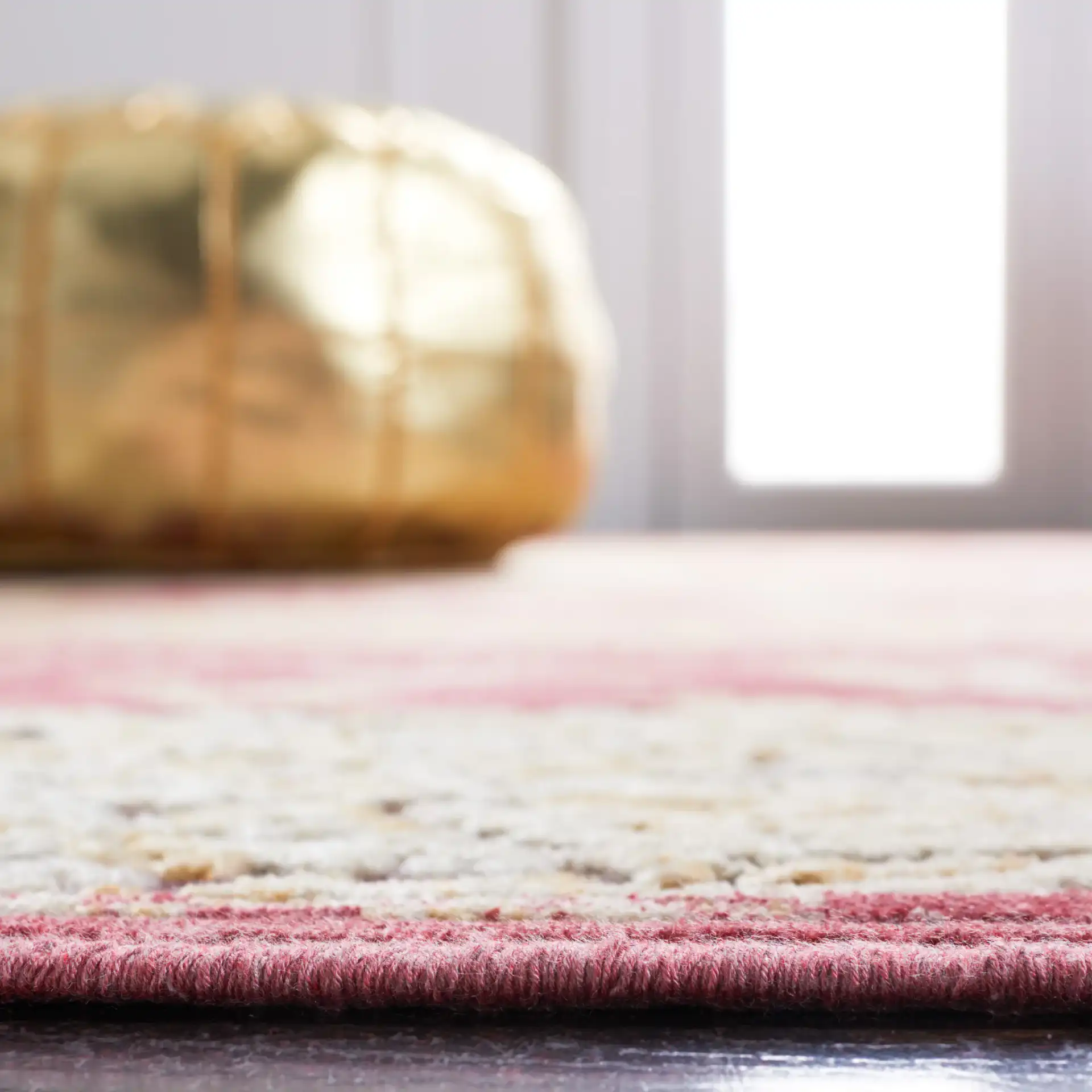 Paradise Patchwork Floral Rug in Red / Multicolor in a styled room