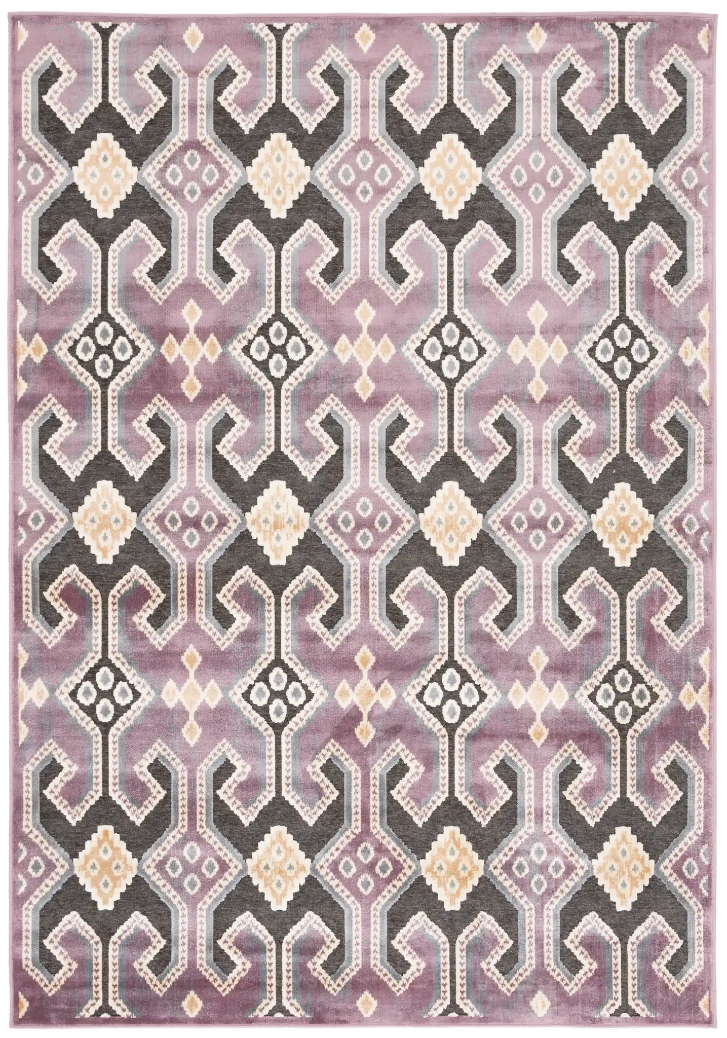 Paradise Thom Felica Stepped Diamond Rug in Purple / Multicolor, detail view