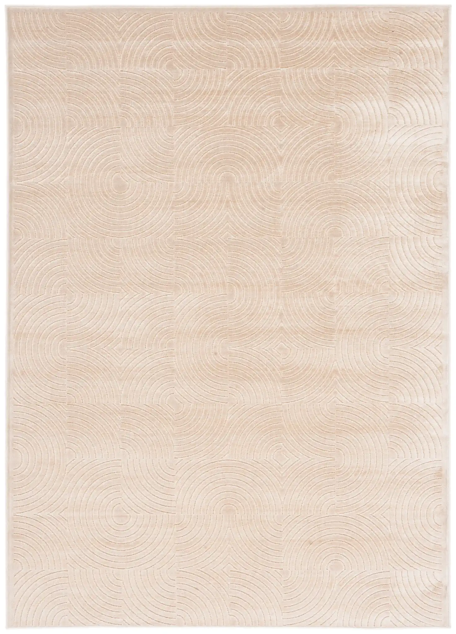 Paradise Concentric Arc Rug in Stone