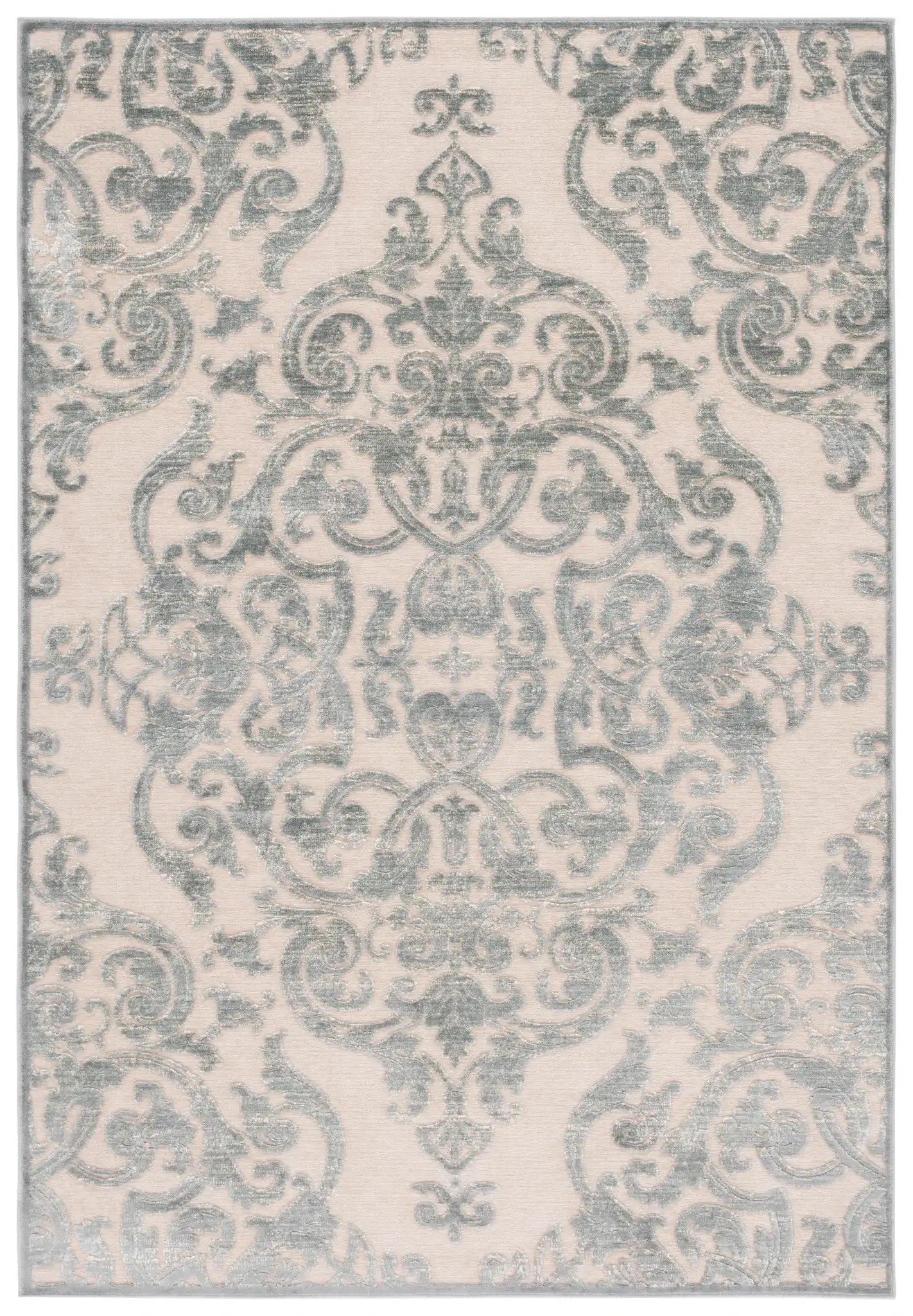 Paradise Isaac Mizrahi Damask Rug in Gray / Multicolor