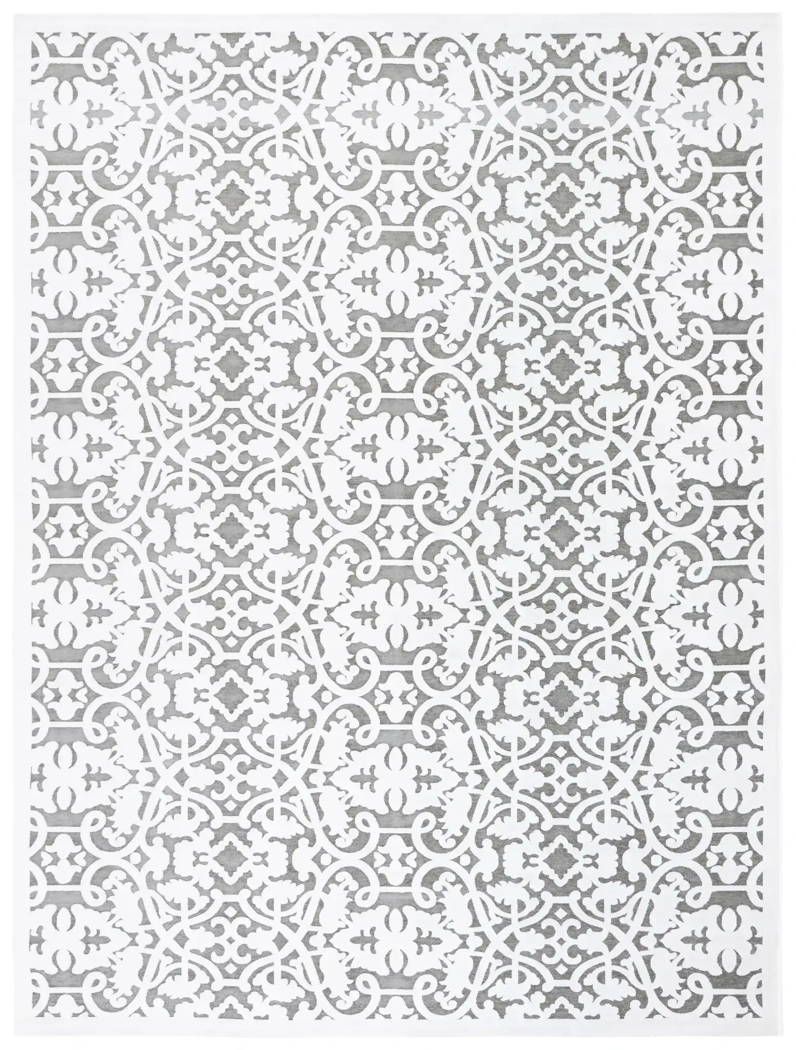 Paradise Interlocking Scroll Rug in Ivory / Dark Gray