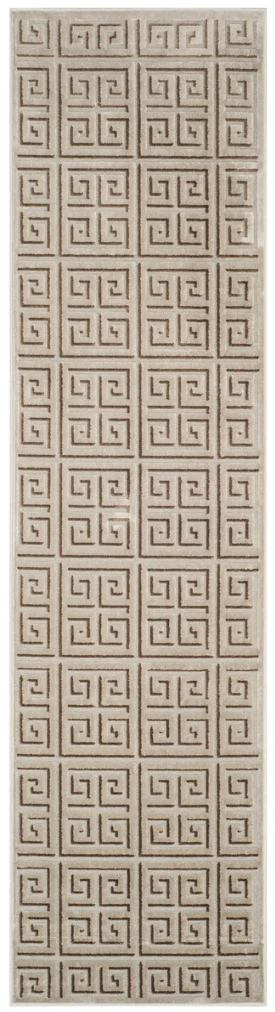 Martha Stewart Paradise Greek Key Viscose Rug in Silver, detail view