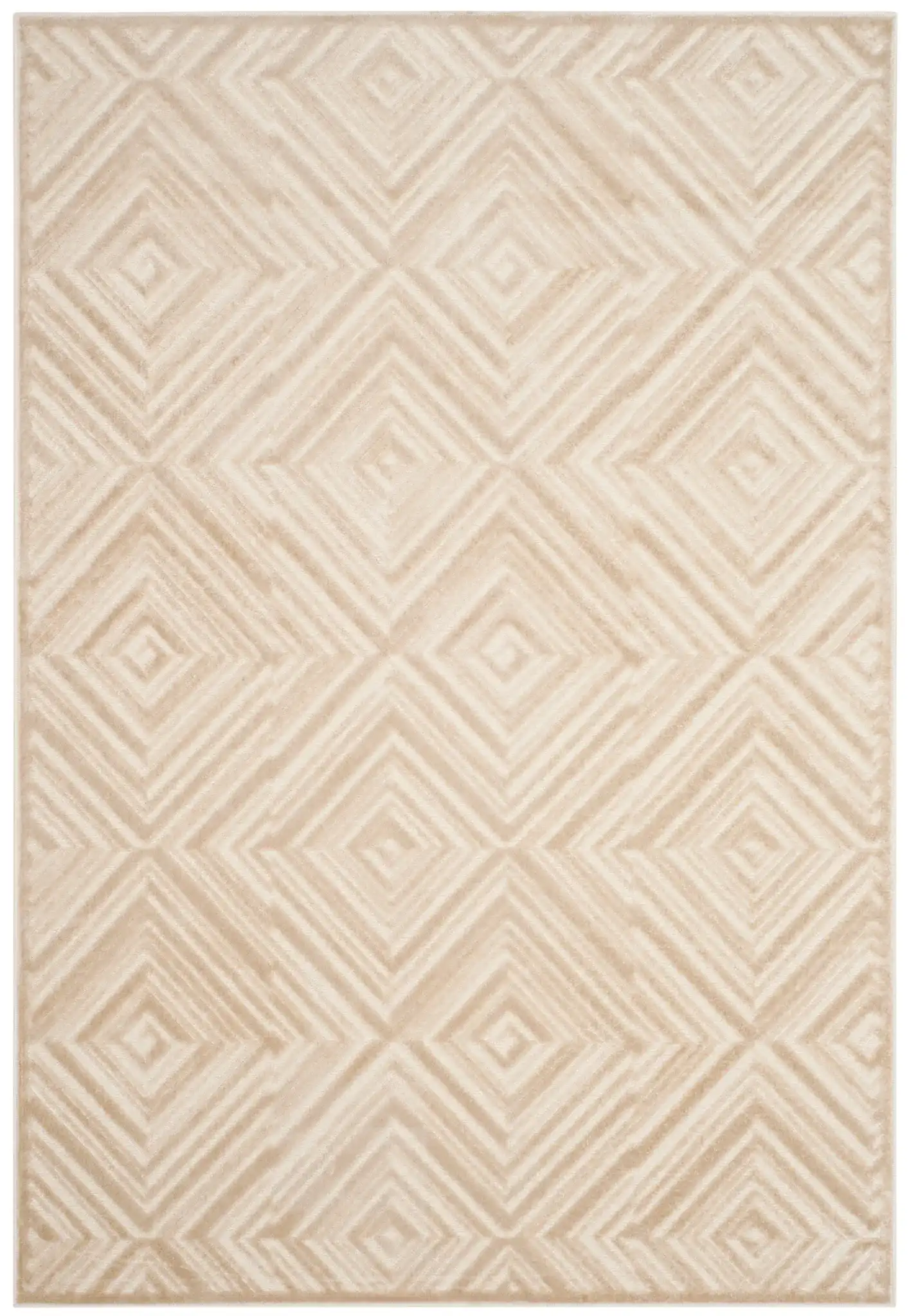 Paradise Martha Stewart Concentric Diamond Viscose Rug in Beige