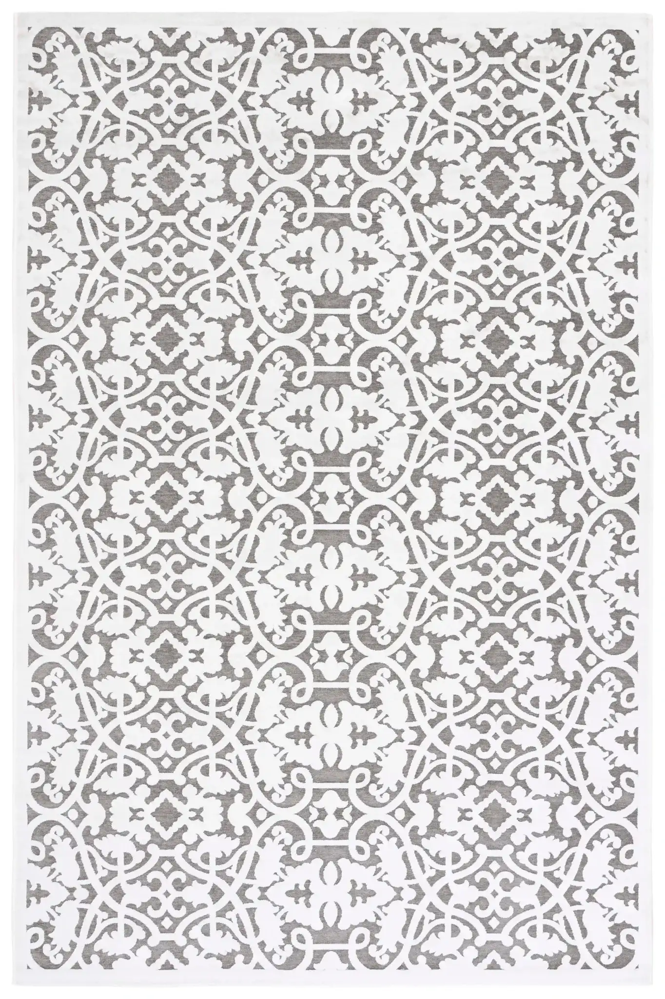 Paradise Interlocking Vine Rug in Ivory / Dark Gray