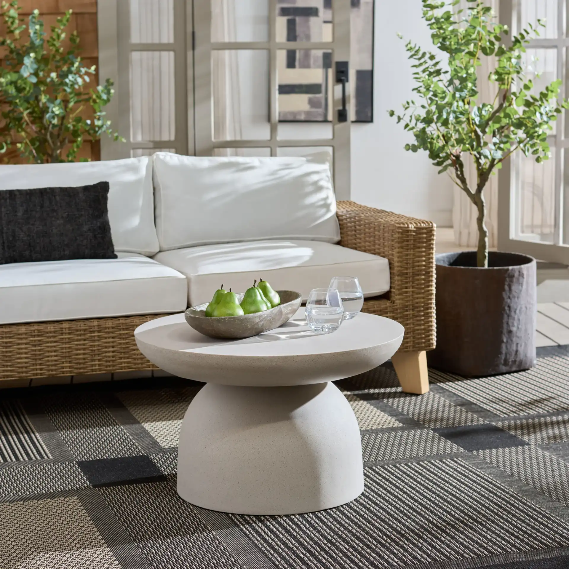 Dylan Coffee Table in Beige in a styled room