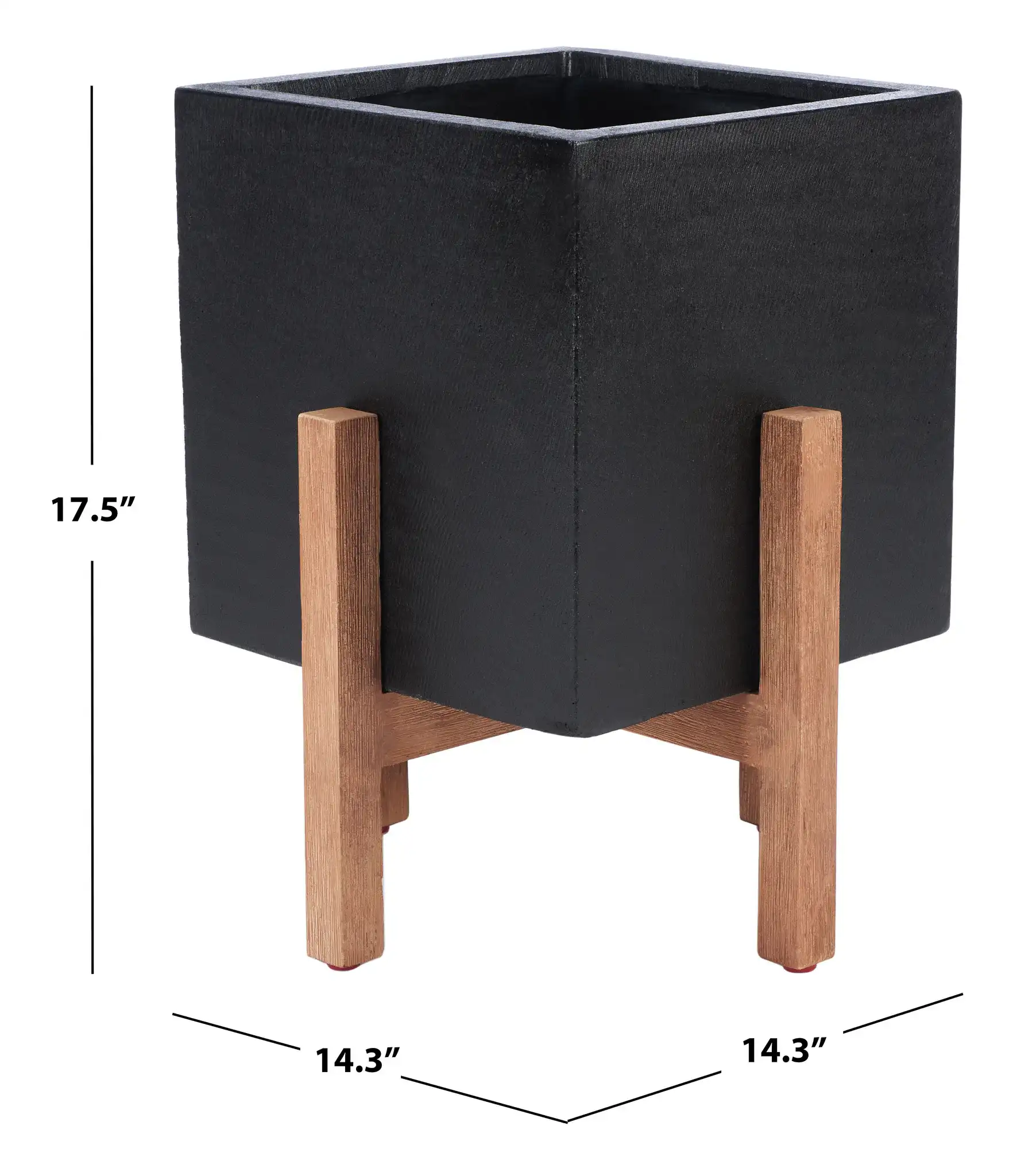 Borsla Planter in Black, detail view
