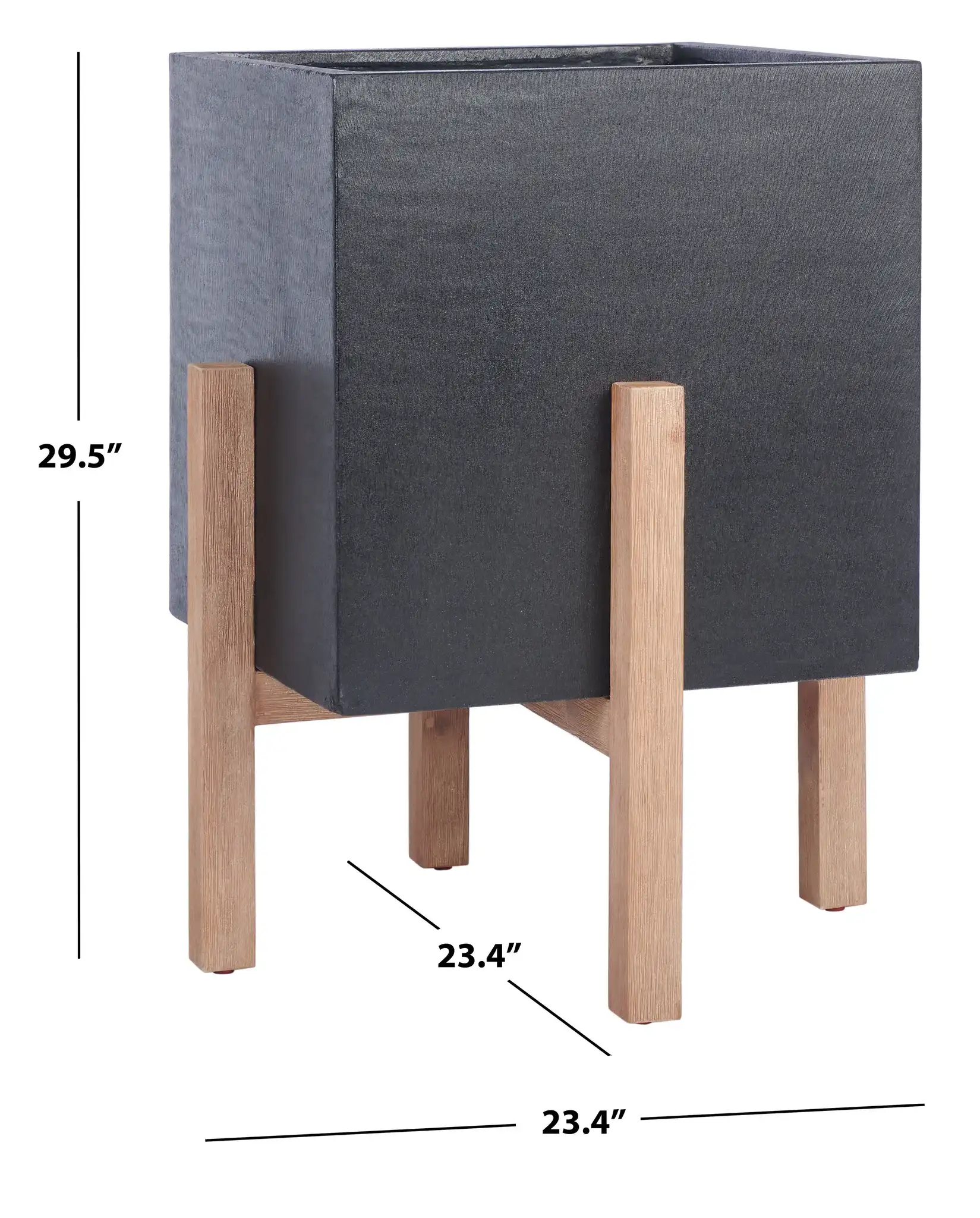 Borsla Large Planter in Black, detail view