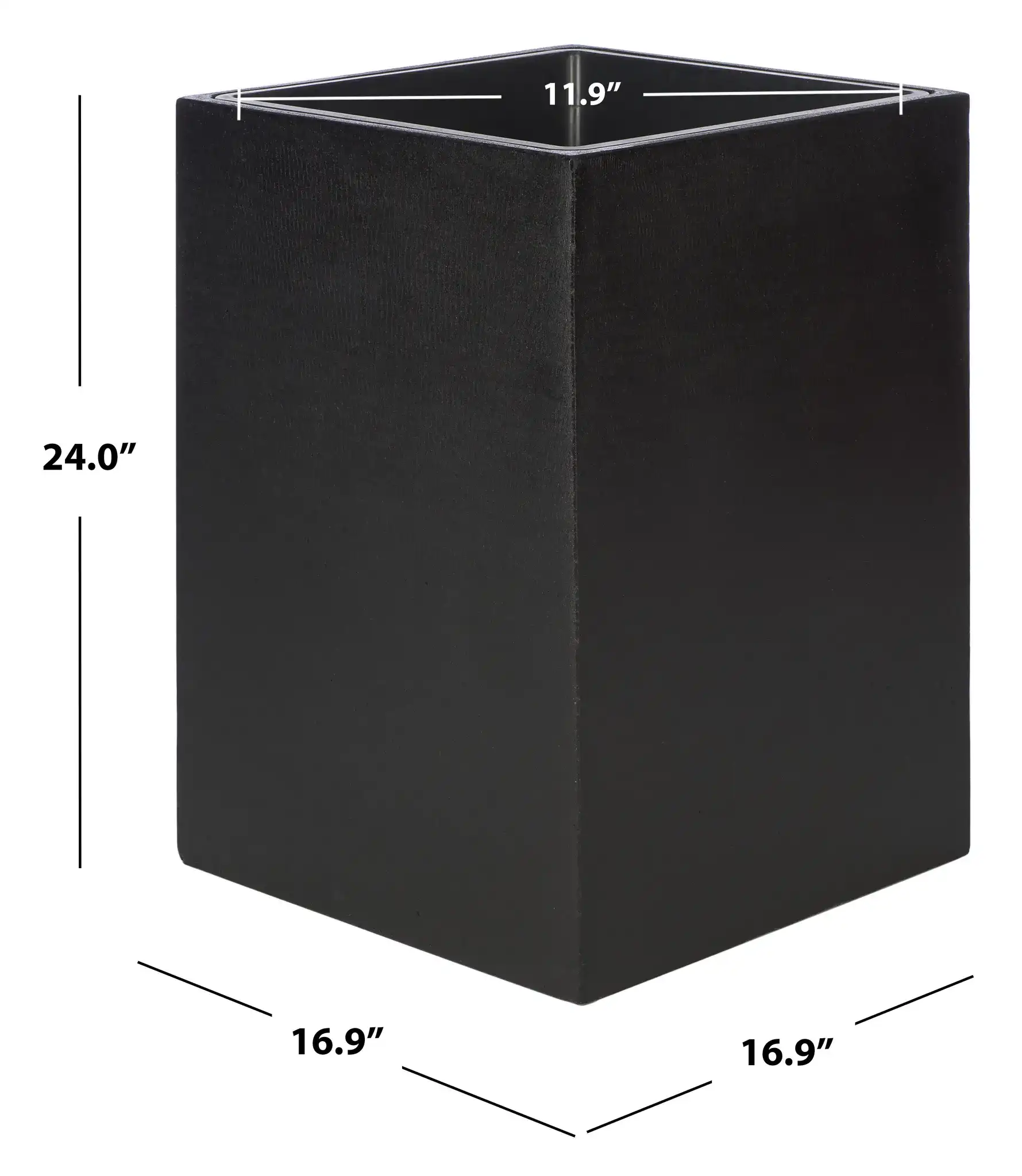 Kendri Planter in Black, detail view