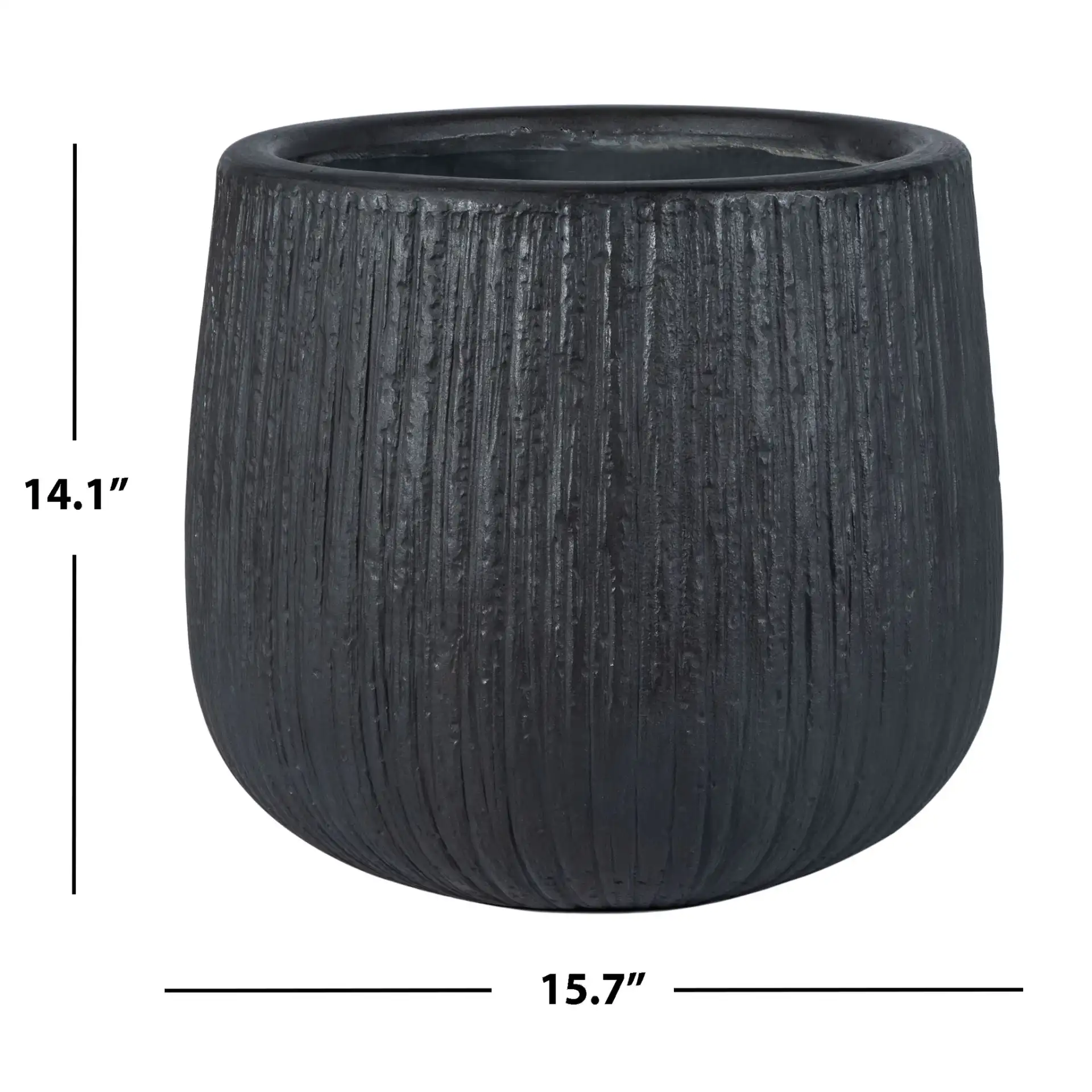 Francia Planter in Black, detail view