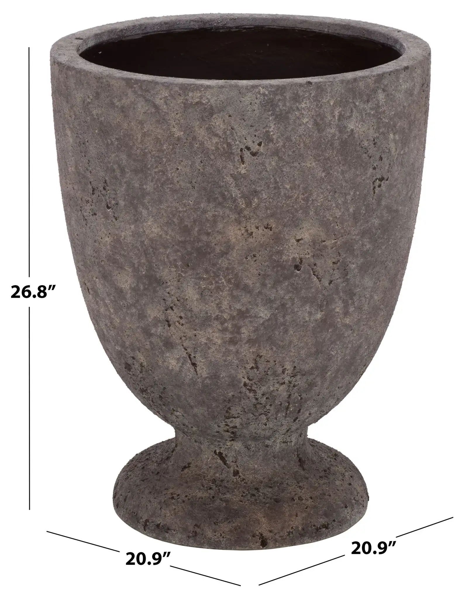 Ella Large Planter Pot in Antique Brown, detail view