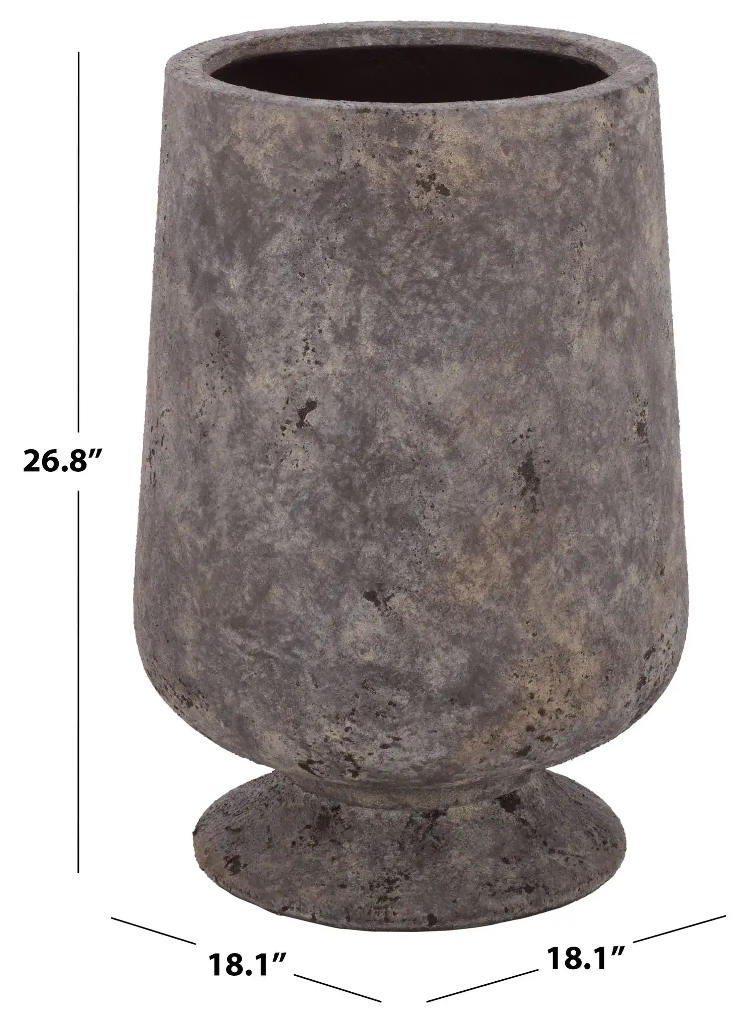 Stark Large Planter Pot in Antique Brown, detail view