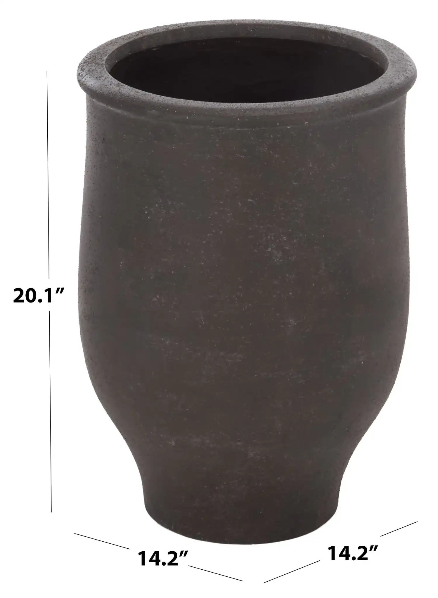 Halla Planter Pot in Charcoal, detail view