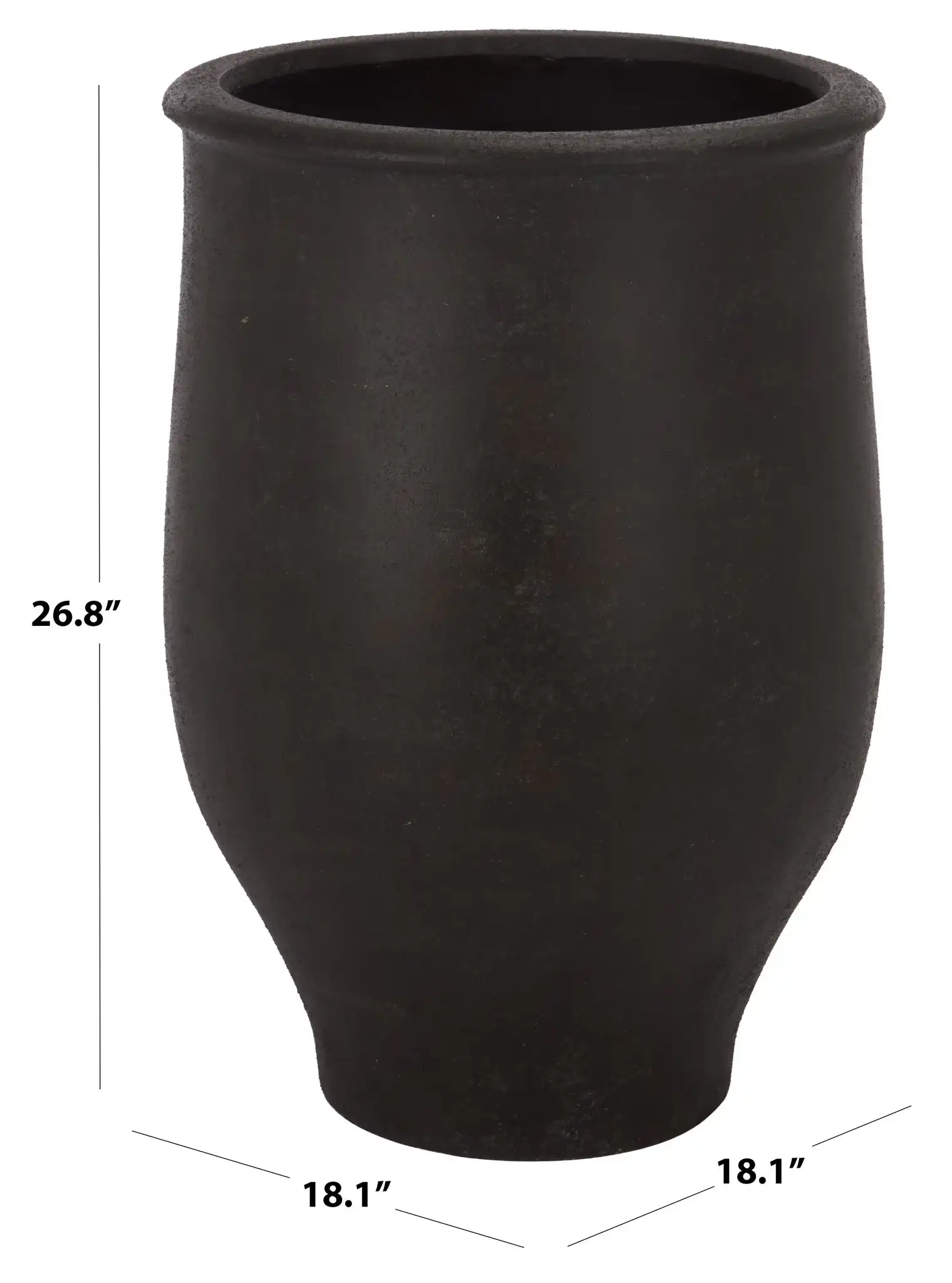 Halla Large Planter Pot in Charcoal, detail view