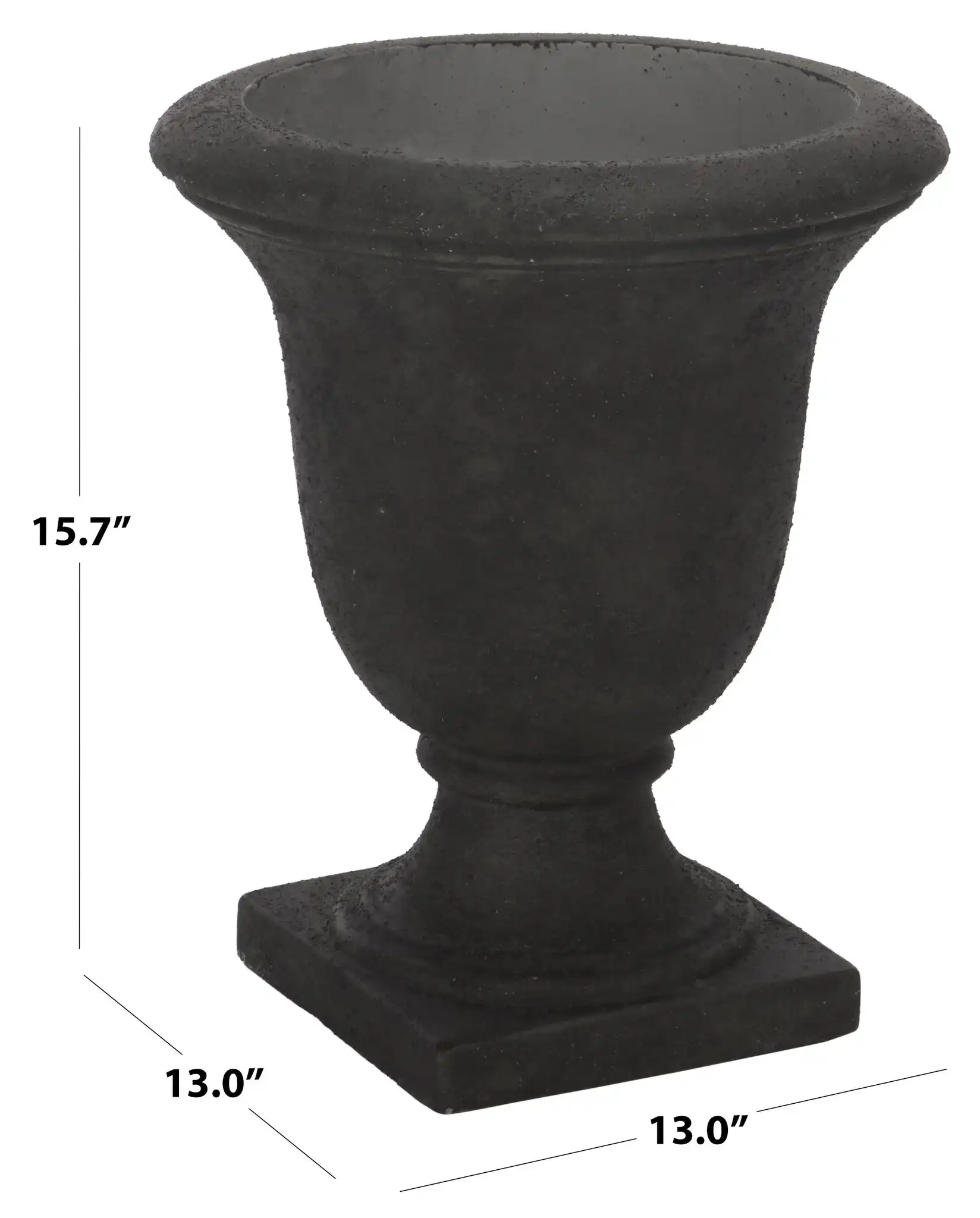 Helena Planter Pot in Charcoal, detail view
