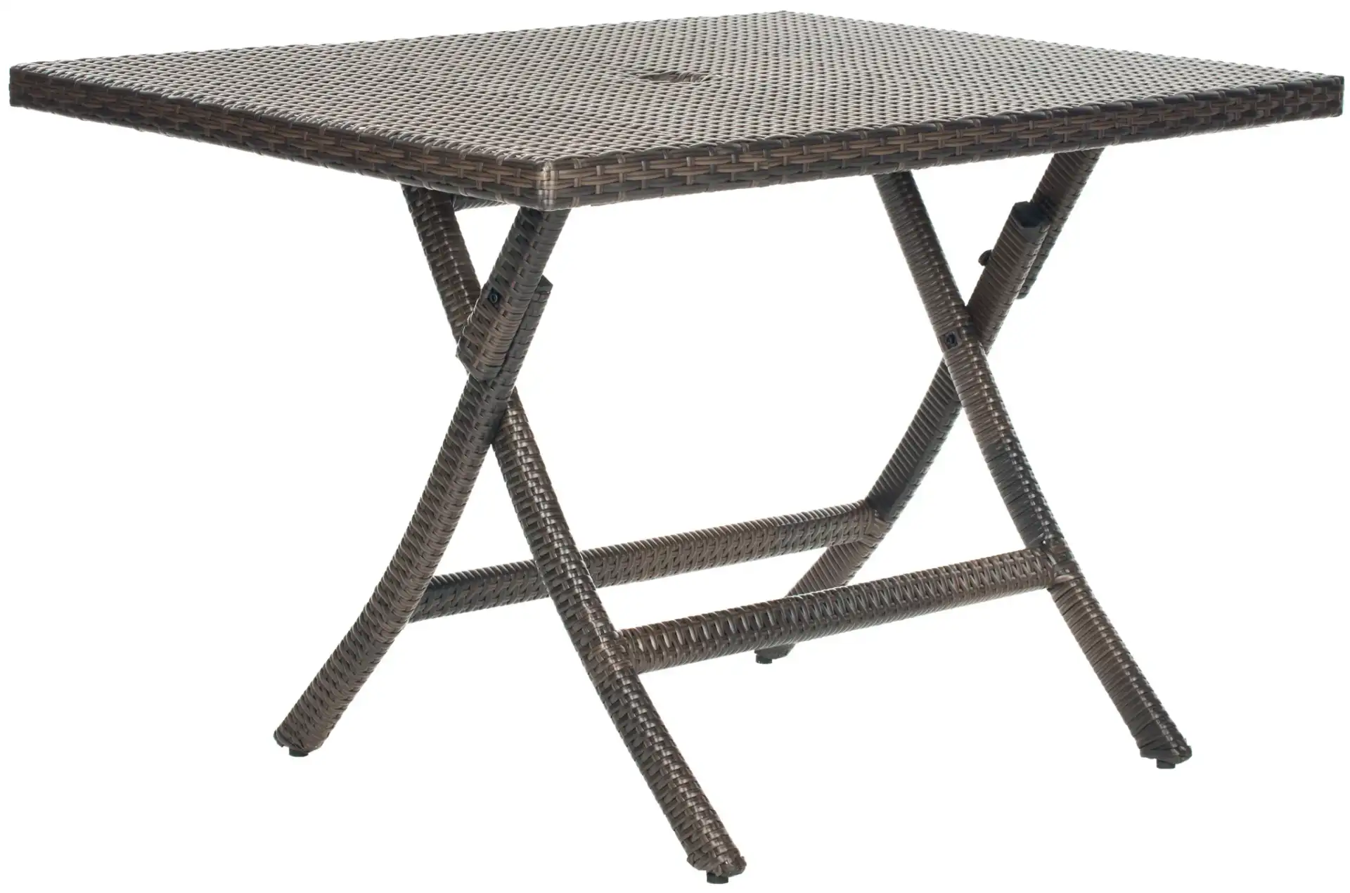 Samana Square Folding Table in Brown, detail view