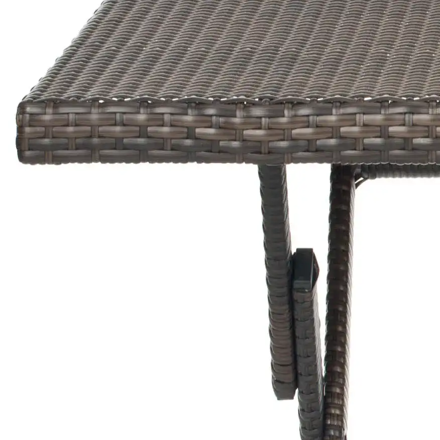 Samana Square Folding Table in Brown, detail view