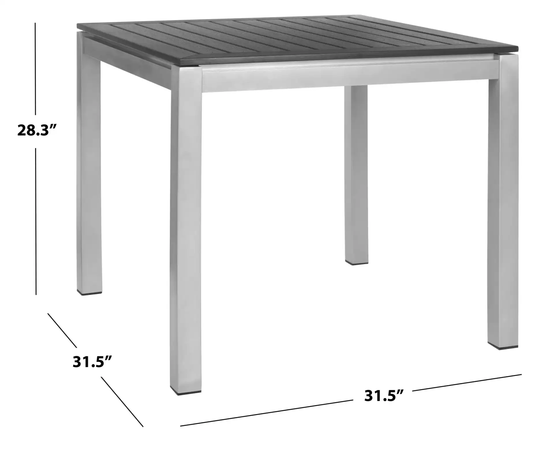 Onika Square Table in Black, detail view