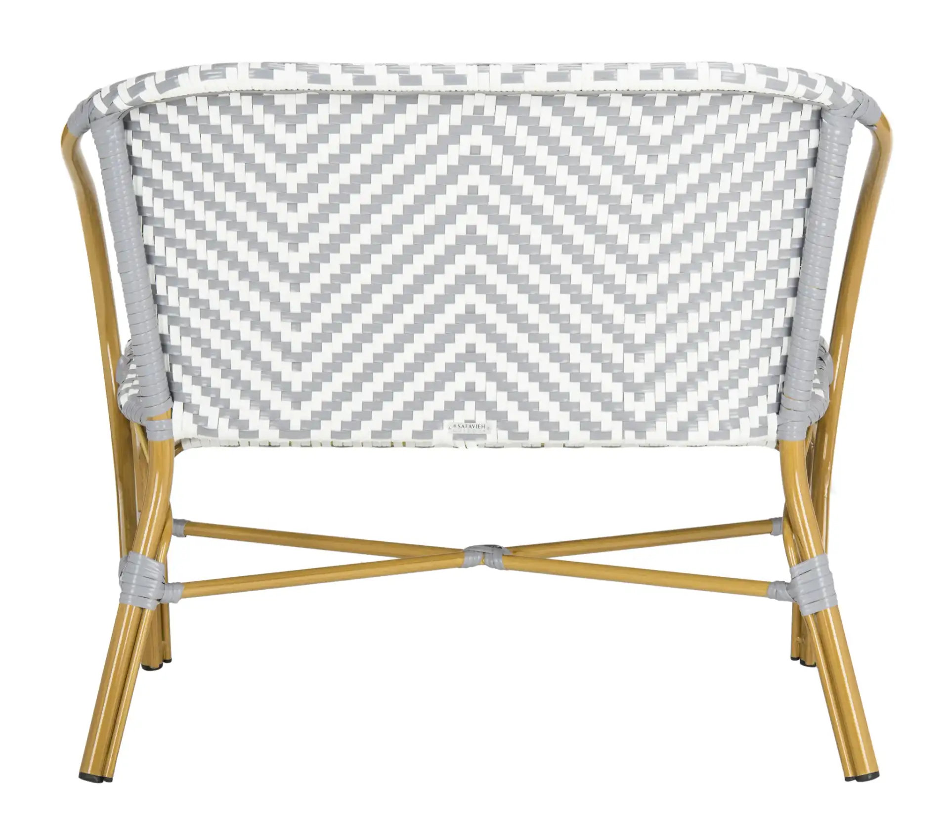 Dandra Settee in Gray / White, detail view