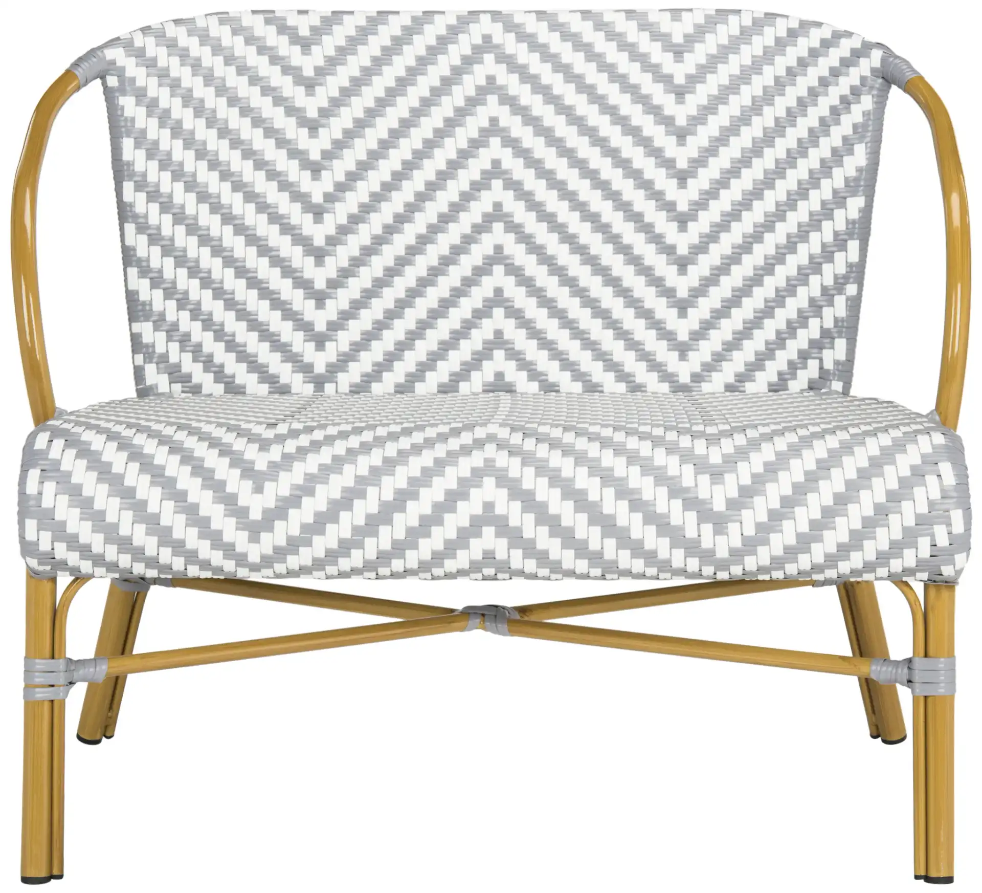 Dandra Settee in Gray / White