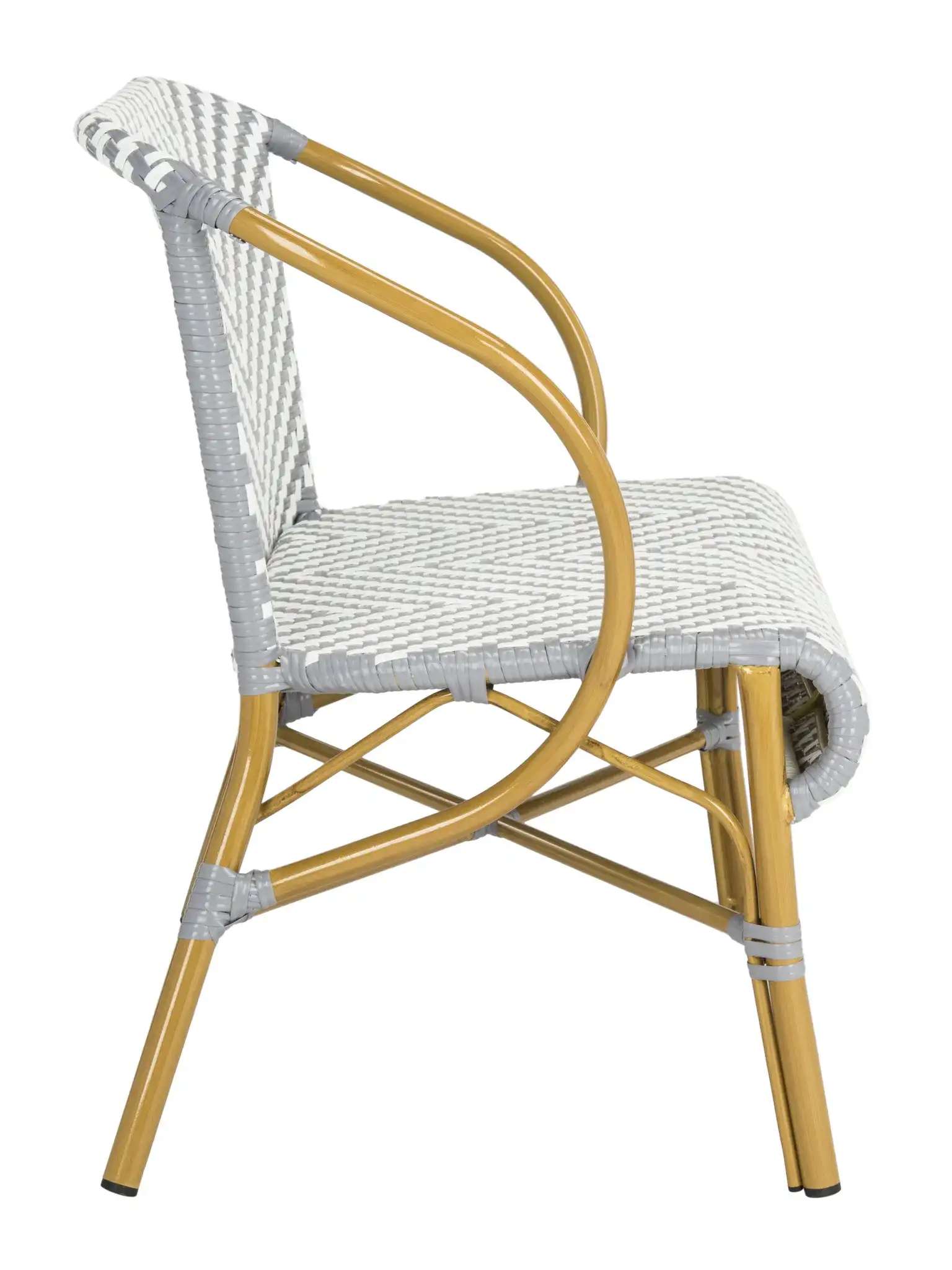 Dandra Settee in Gray / White, detail view