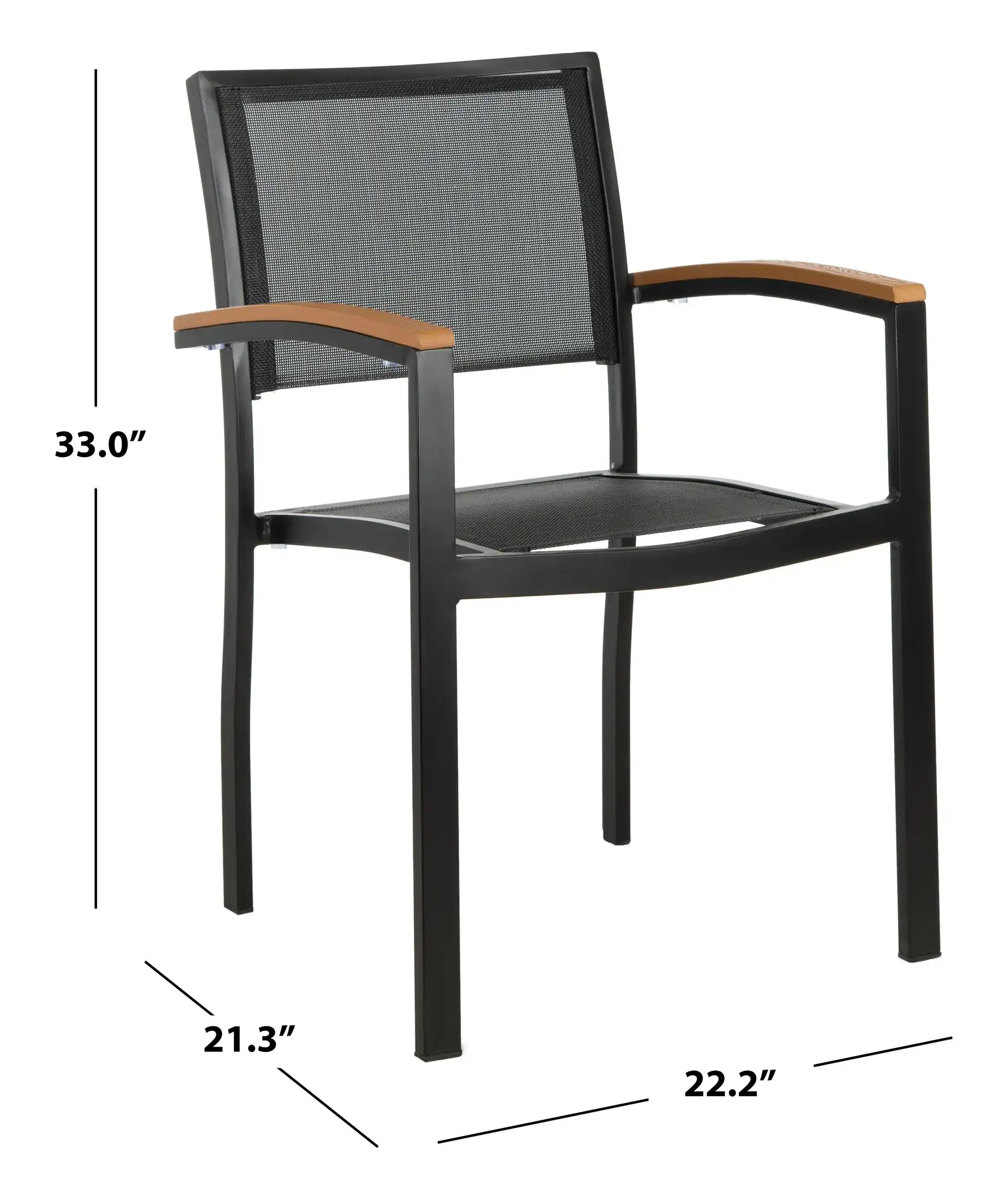 Kaelan Chair (Set of 2) in Black / Brown, detail view