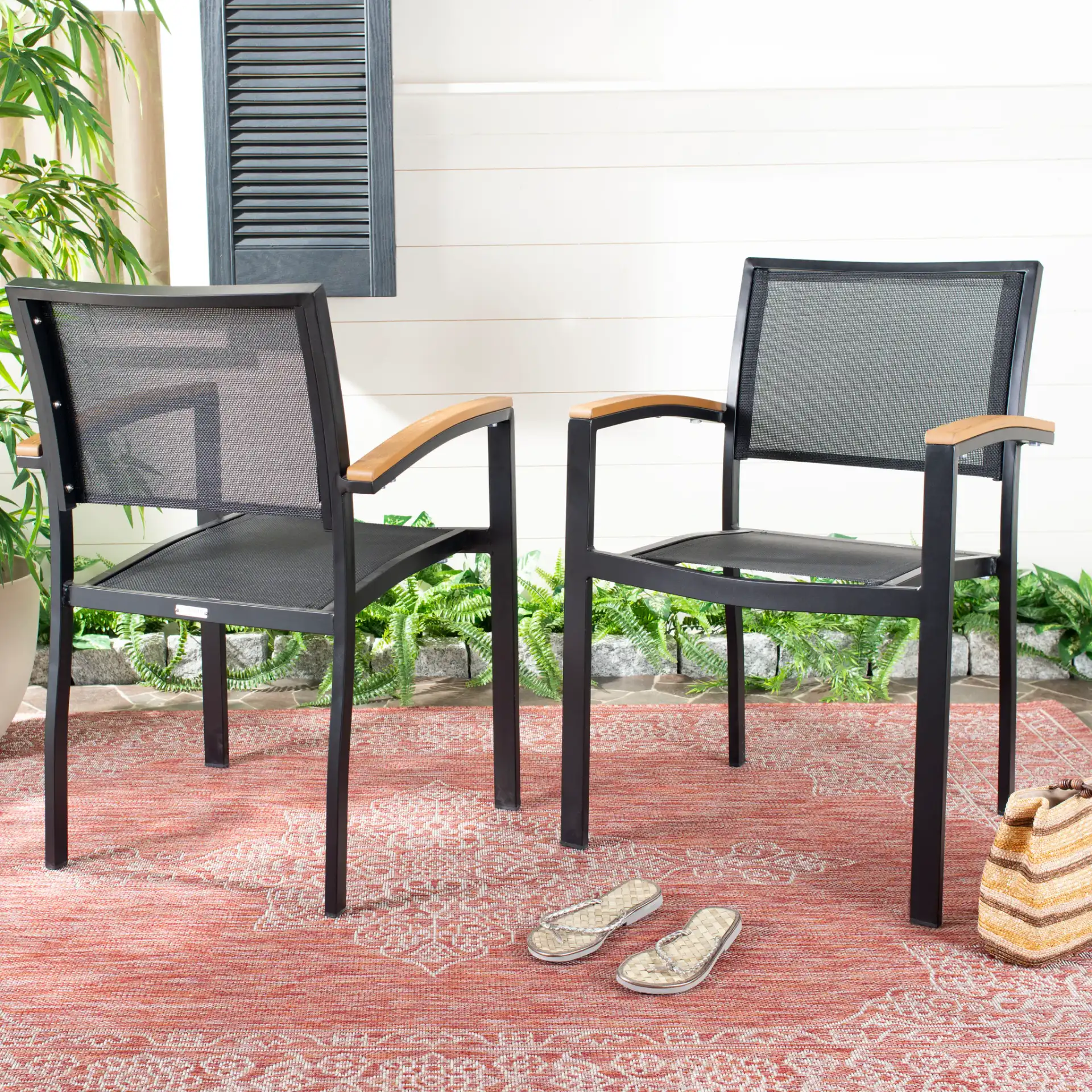 Kaelan Chair (Set of 2) in Black / Brown in a styled room
