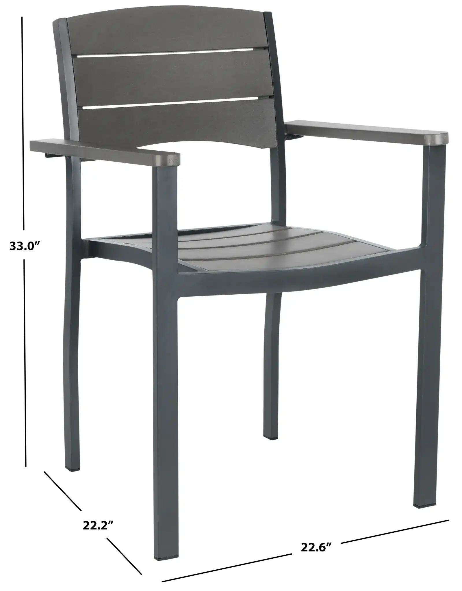 Gerhardt Stackable Chair (Set of 2) in Gray, detail view