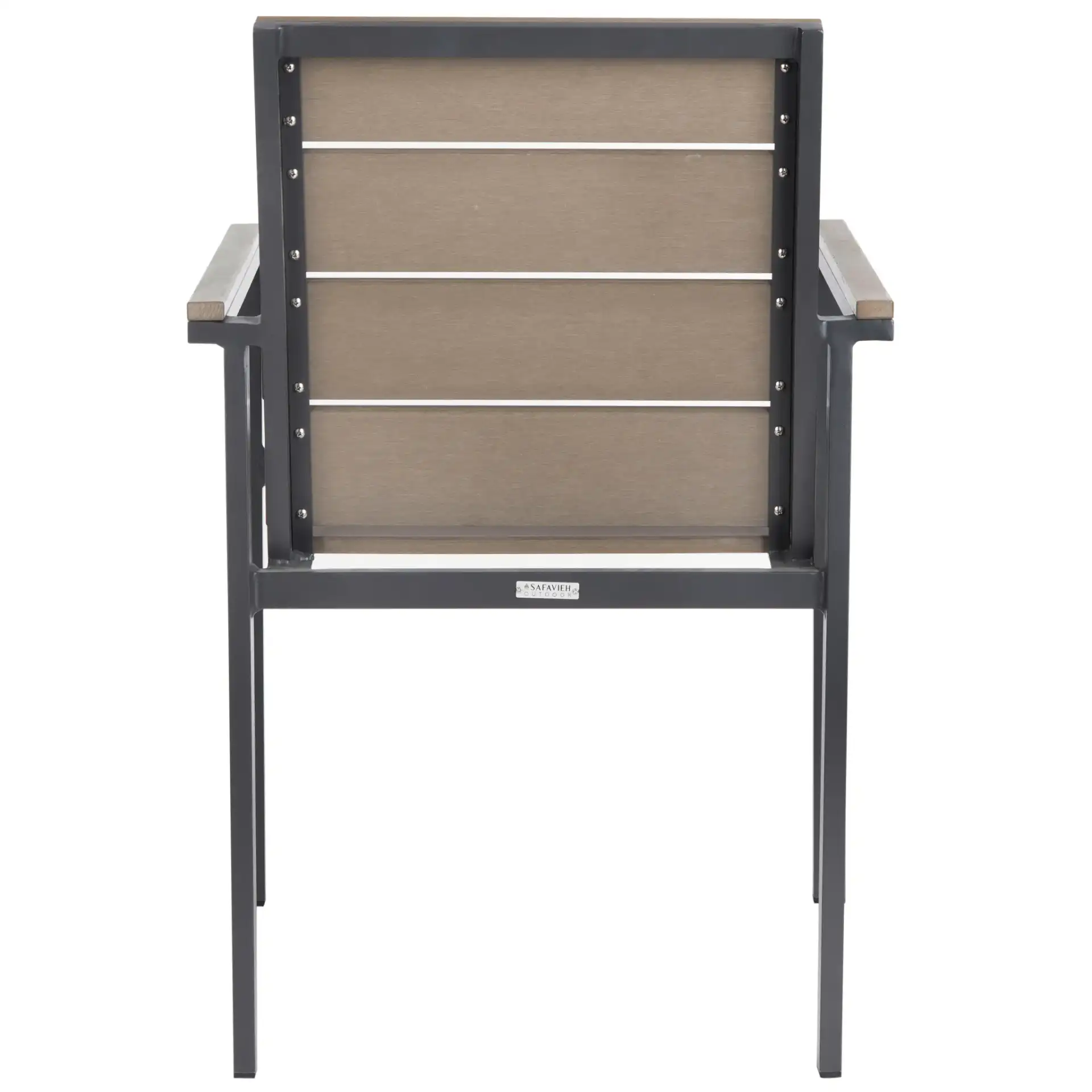 Beldan Stackable Chair (Set of 2) in Distressed Taupe, detail view