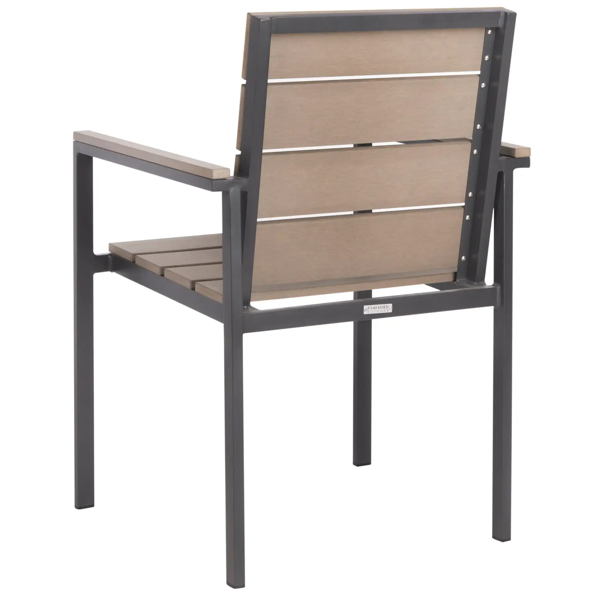 Beldan Stackable Chair (Set of 2) in Distressed Taupe, detail view