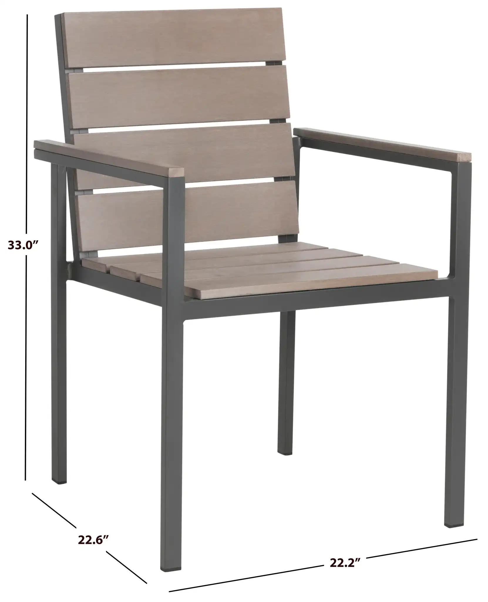 Beldan Stackable Chair (Set of 2) in Distressed Taupe, detail view