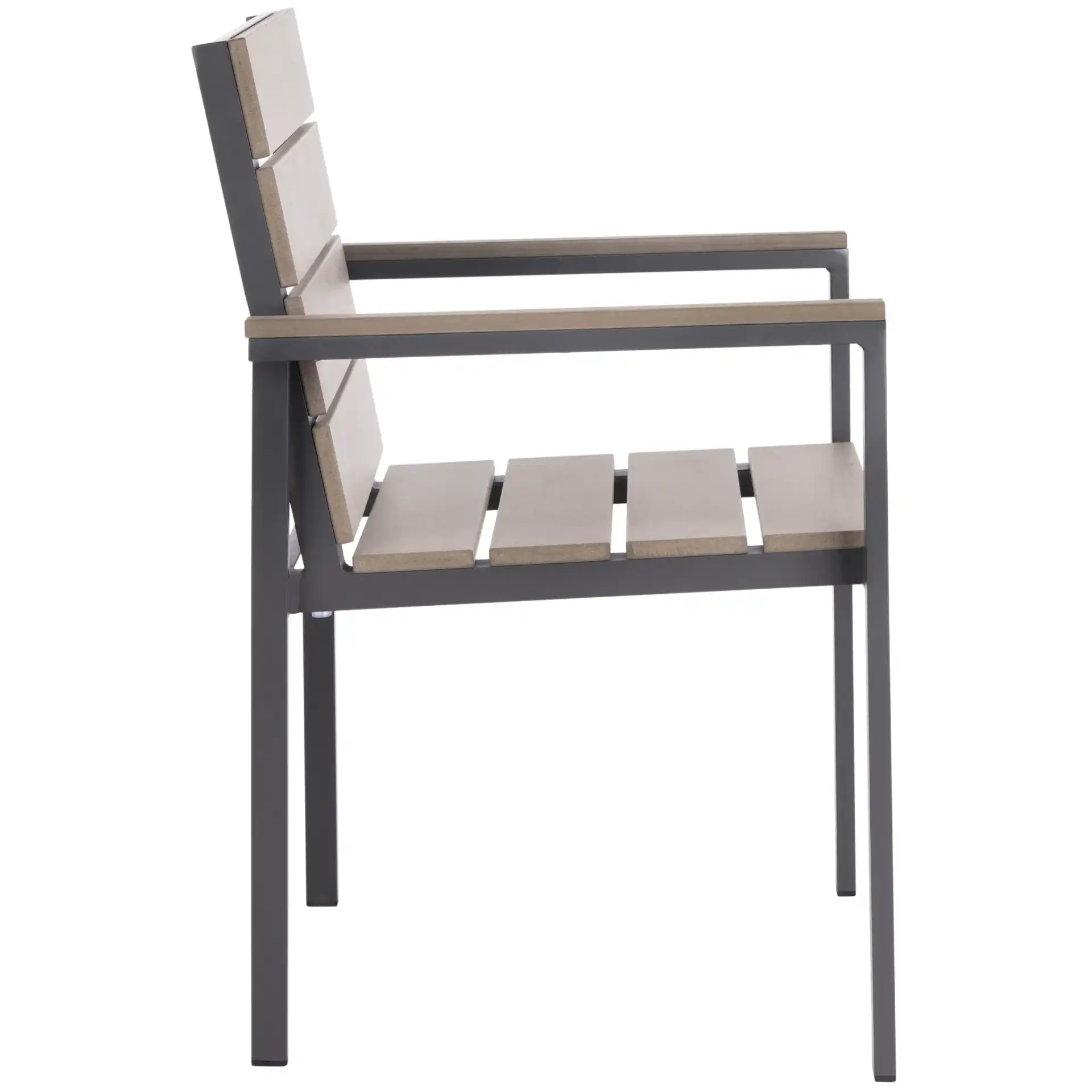 Beldan Stackable Chair (Set of 2) in Distressed Taupe, detail view