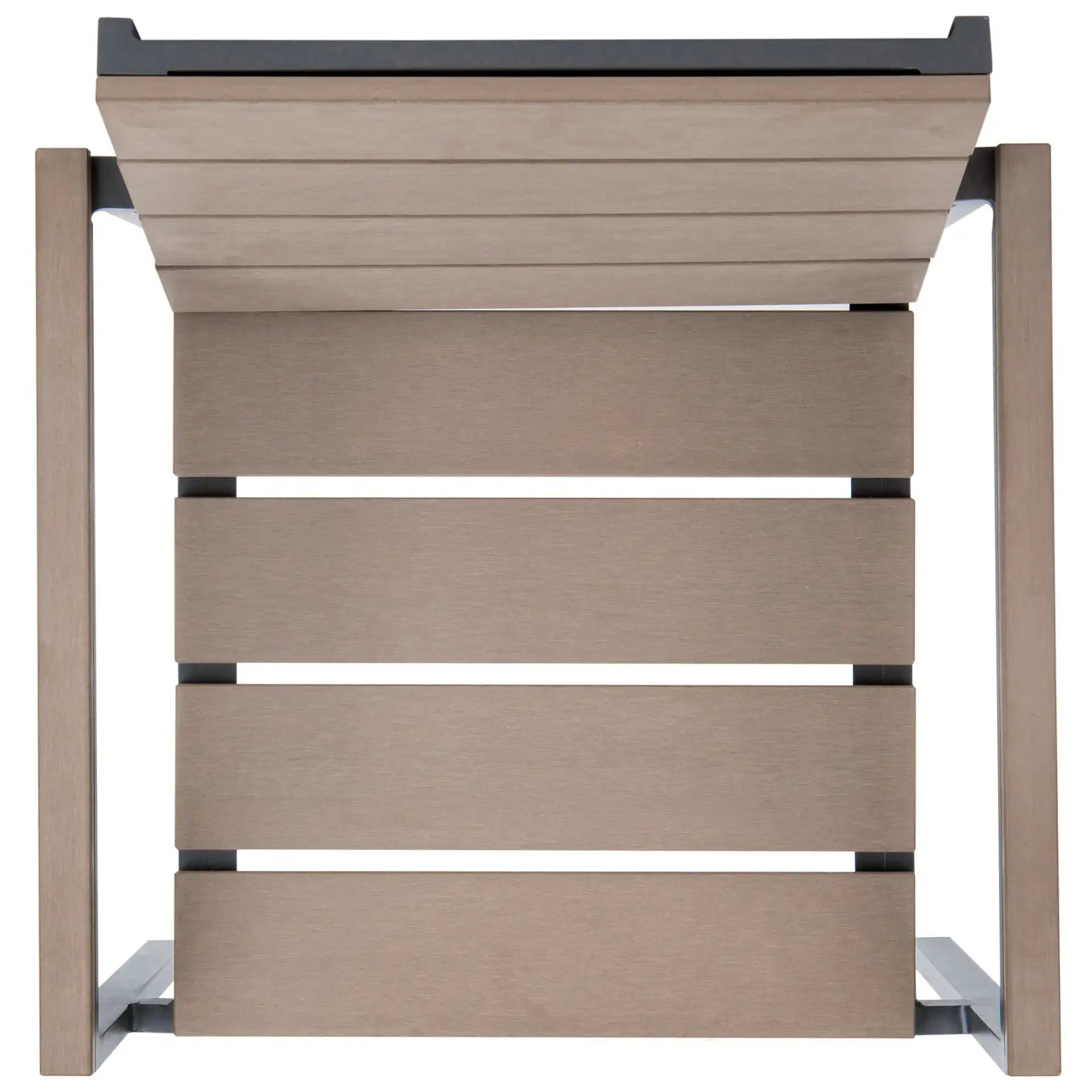 Beldan Stackable Chair (Set of 2) in Distressed Taupe, detail view