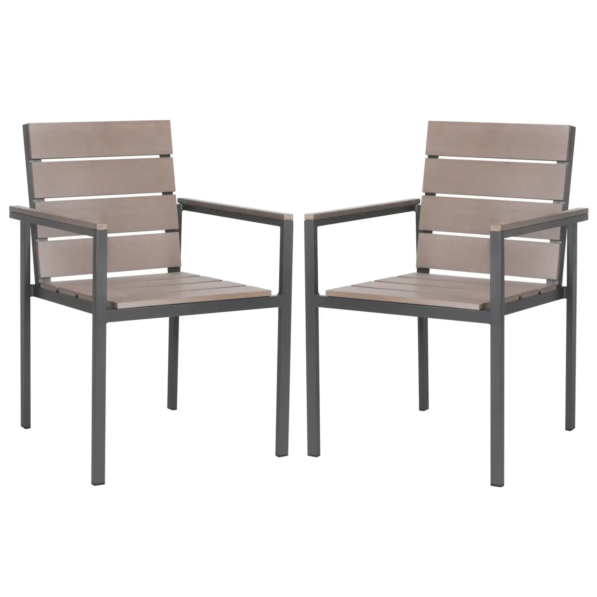 Beldan Stackable Chair (Set of 2) in Distressed Taupe, detail view