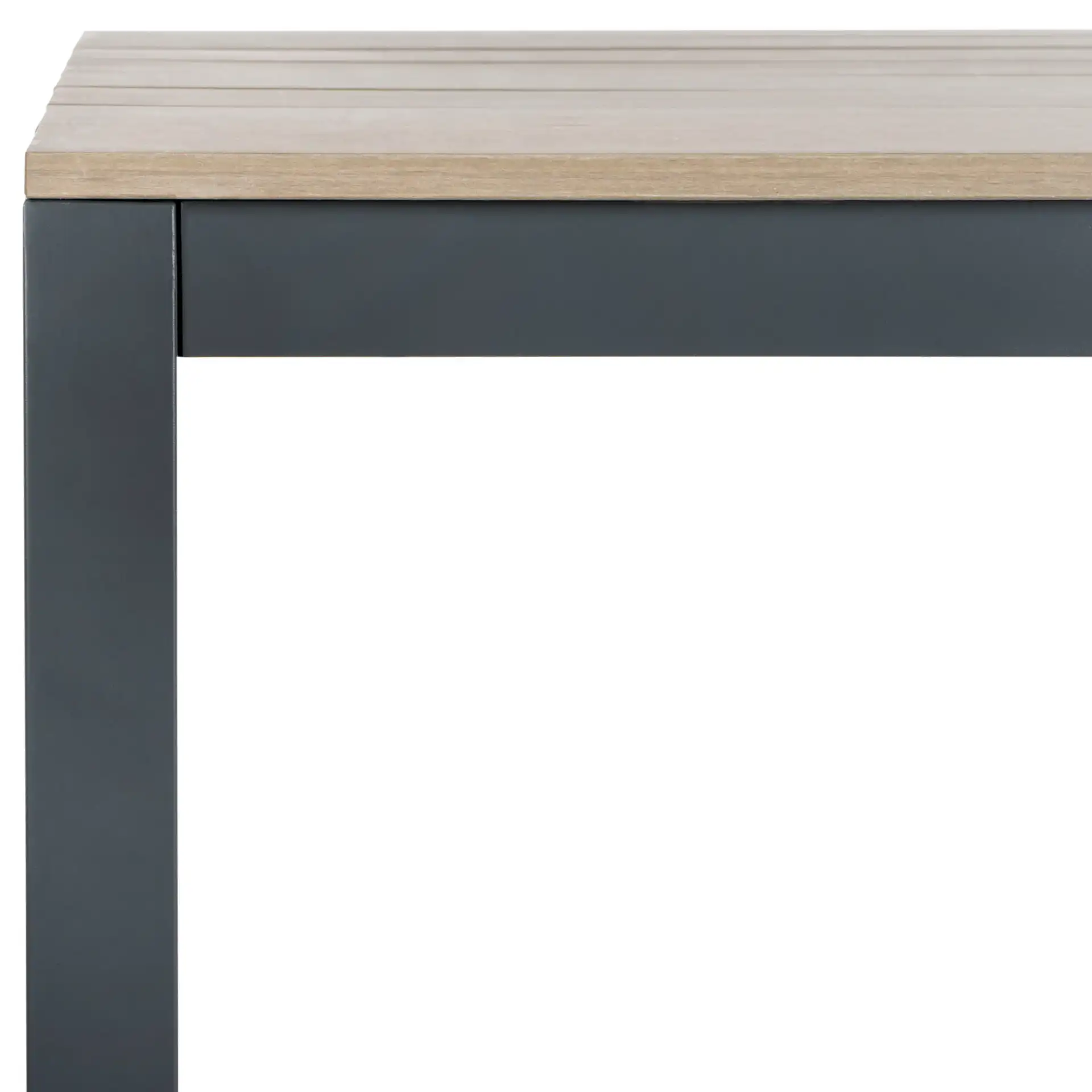 Beldan Dining Table in Distressed Taupe in a styled room