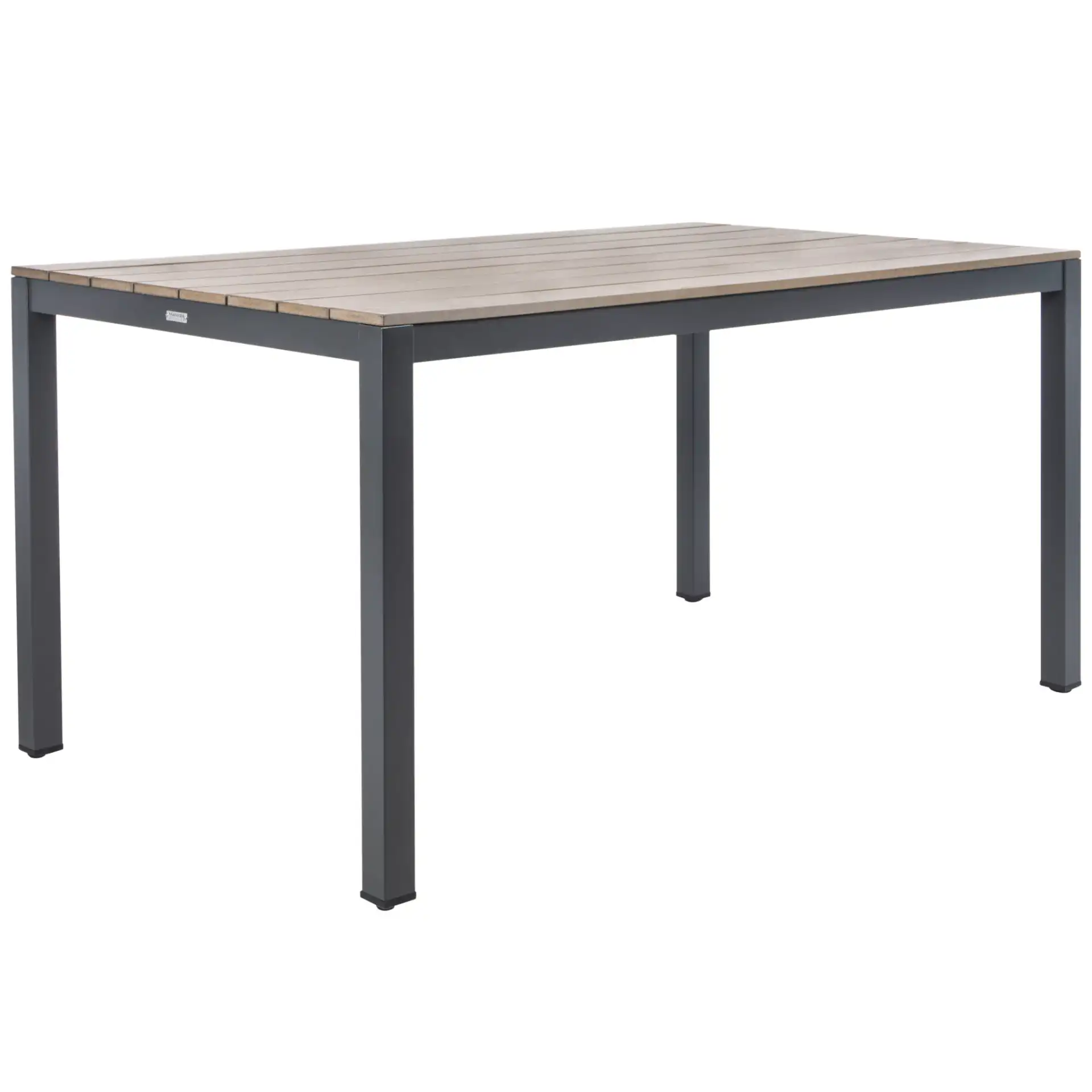 Beldan Dining Table in Distressed Taupe, detail view